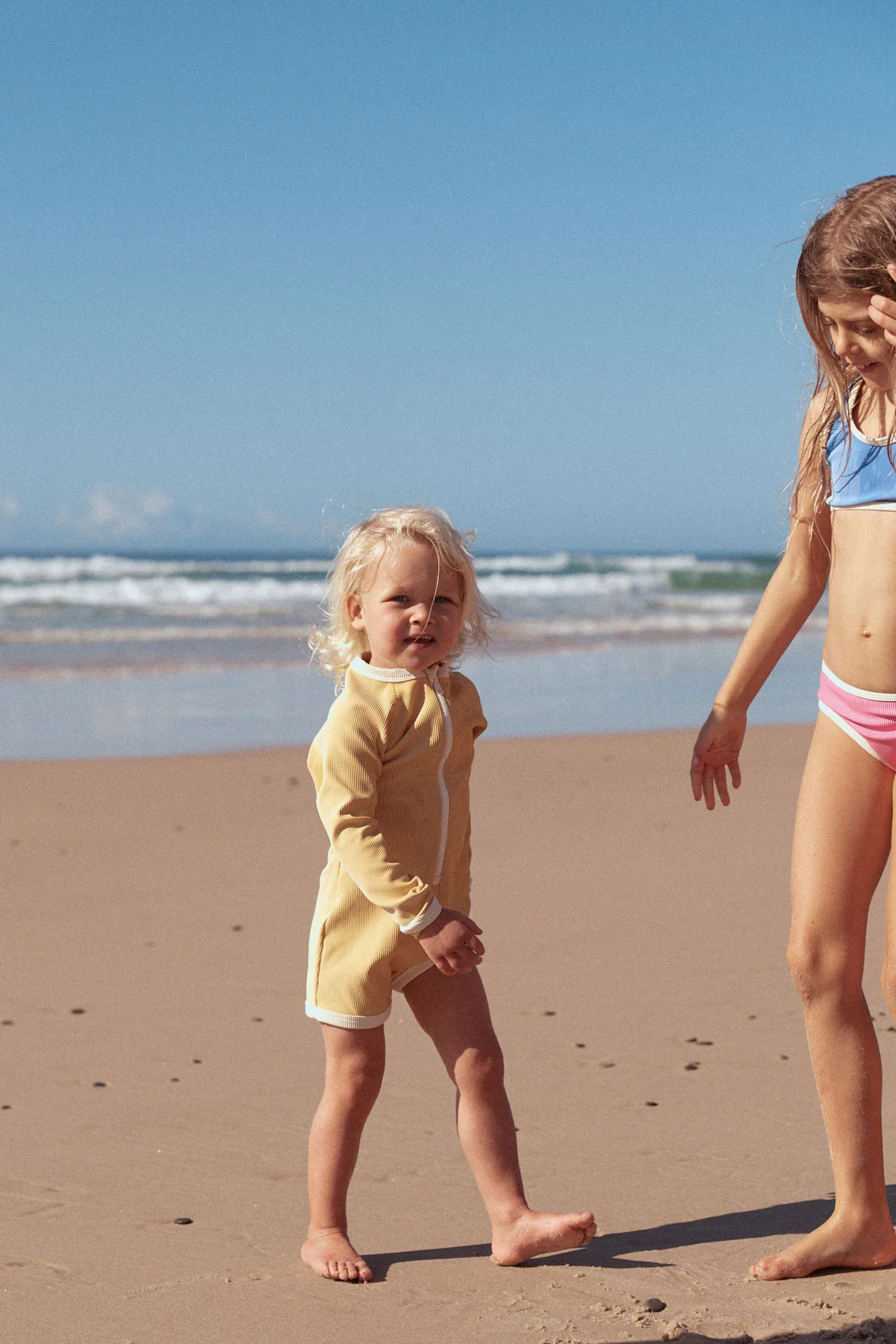 Mini Stripe Rib Surf Suit - Marigold - Image 2