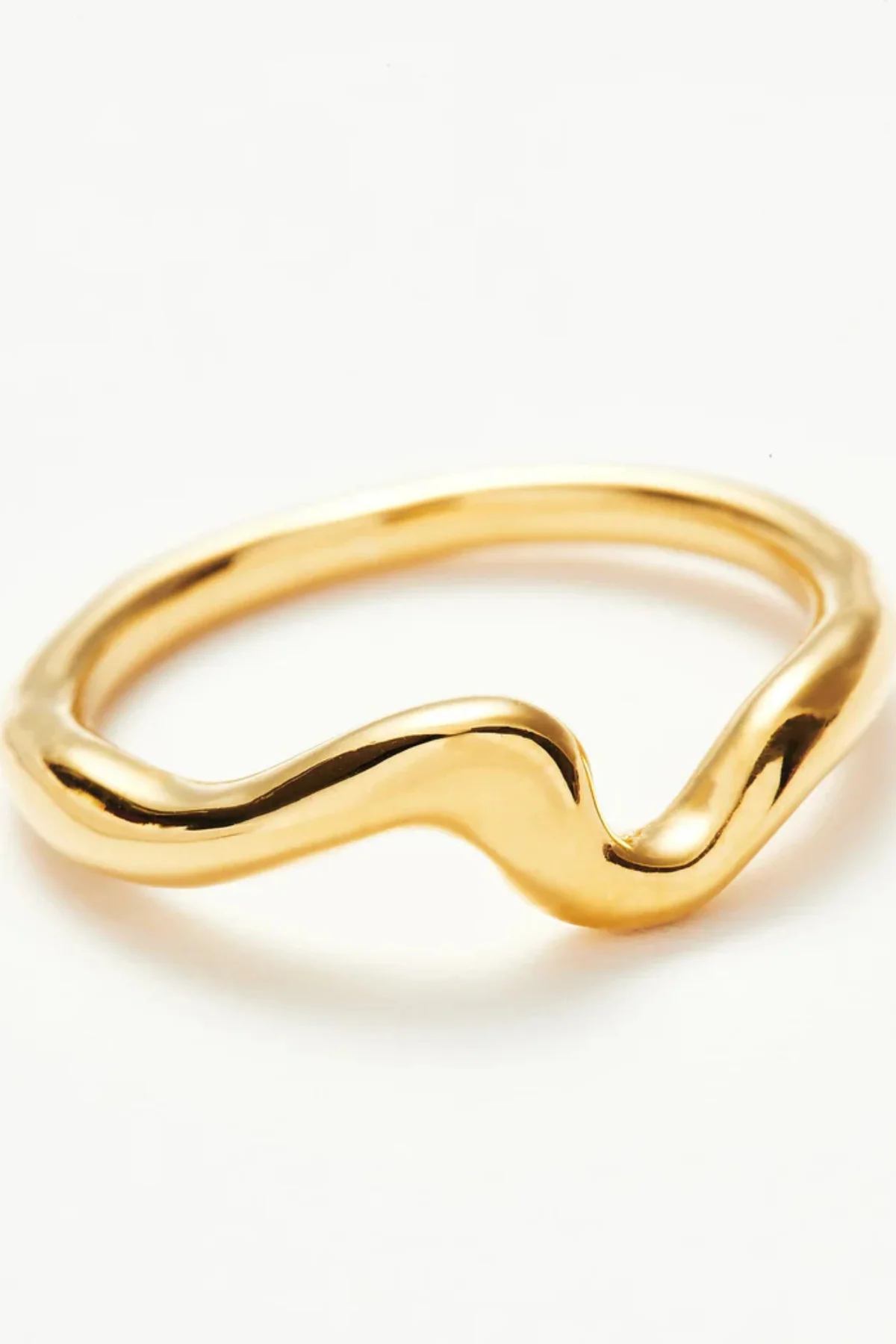 Molten Wave Stacking Ring - Gold - Image 2