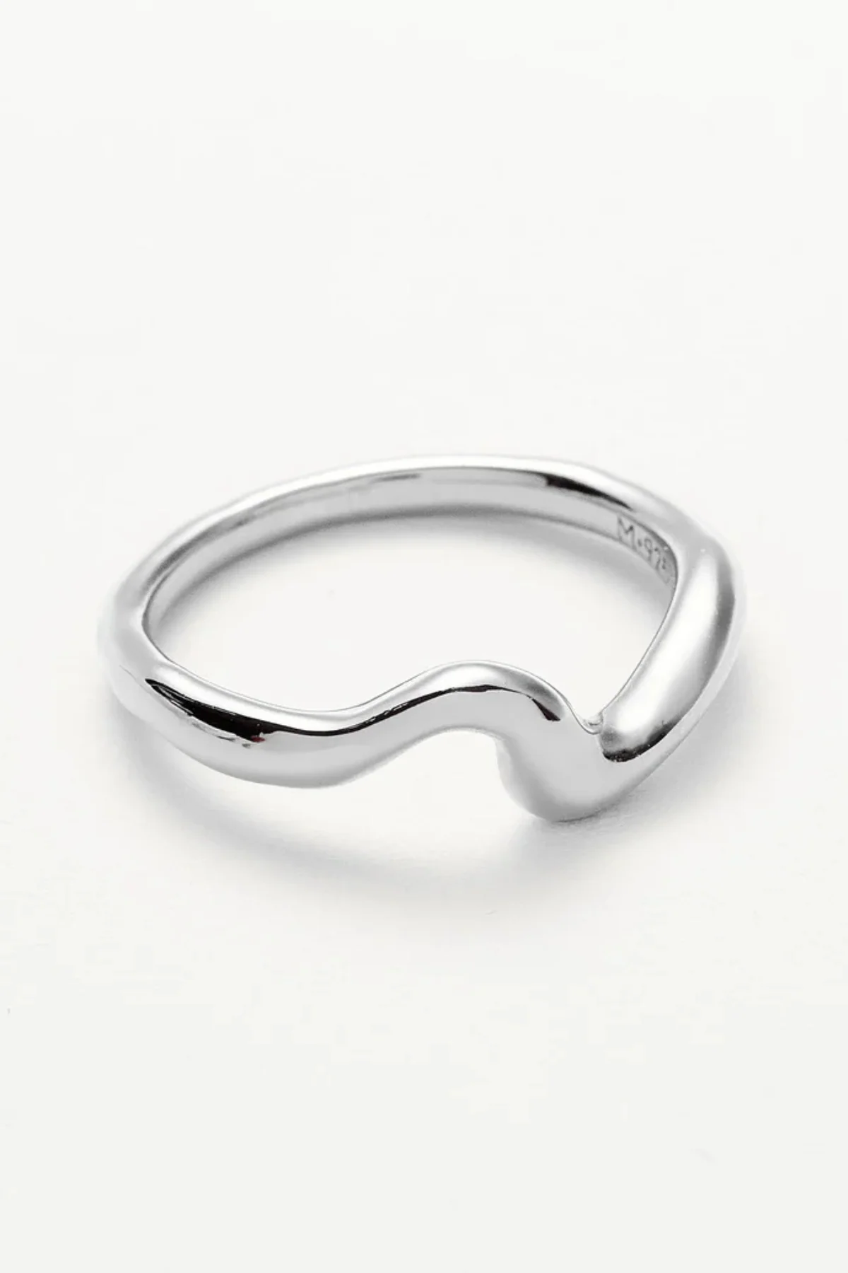 Molten Wave Stacking Ring - Silver - Image 2