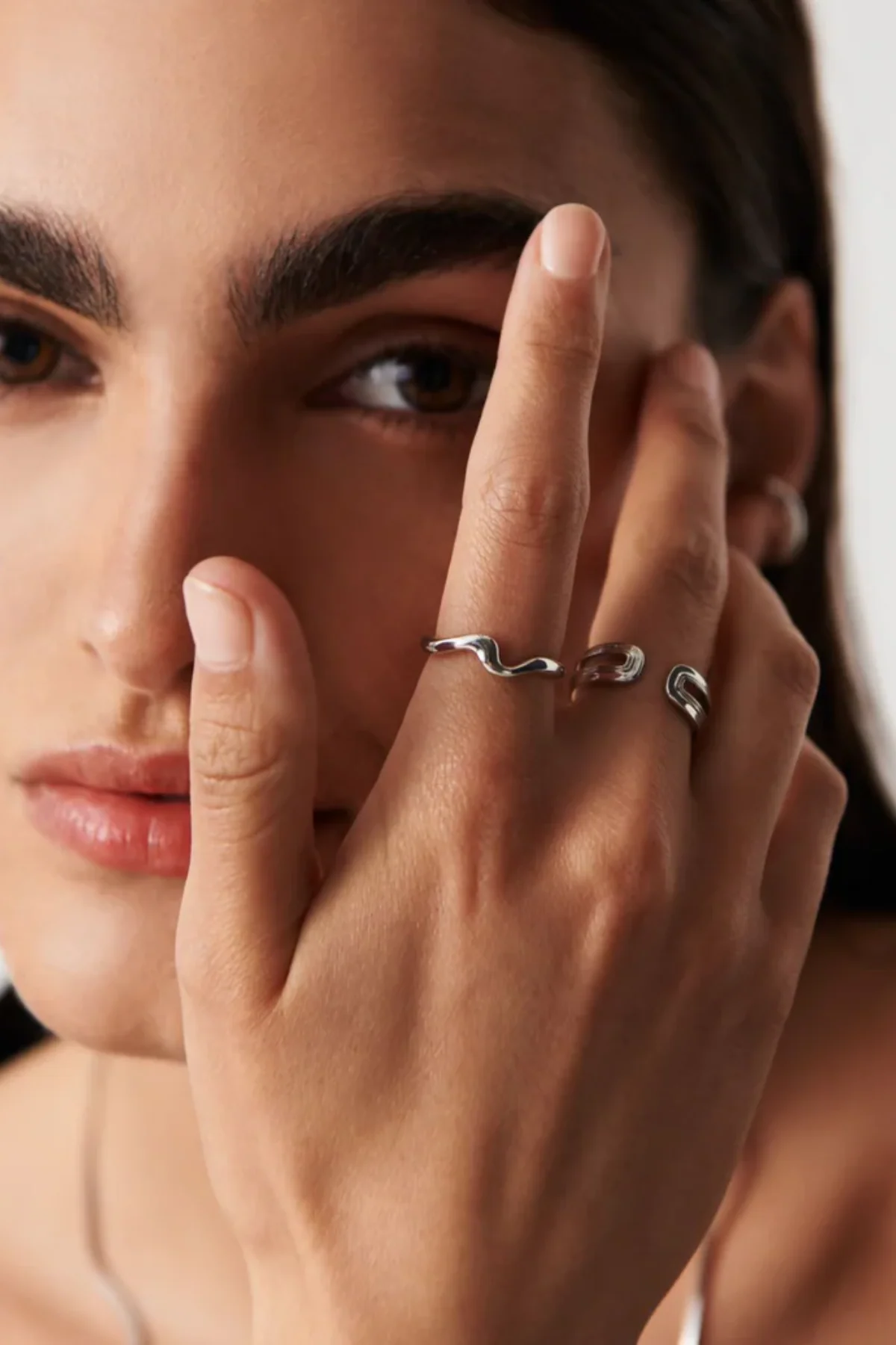 Molten Wave Stacking Ring - Silver - Image 4