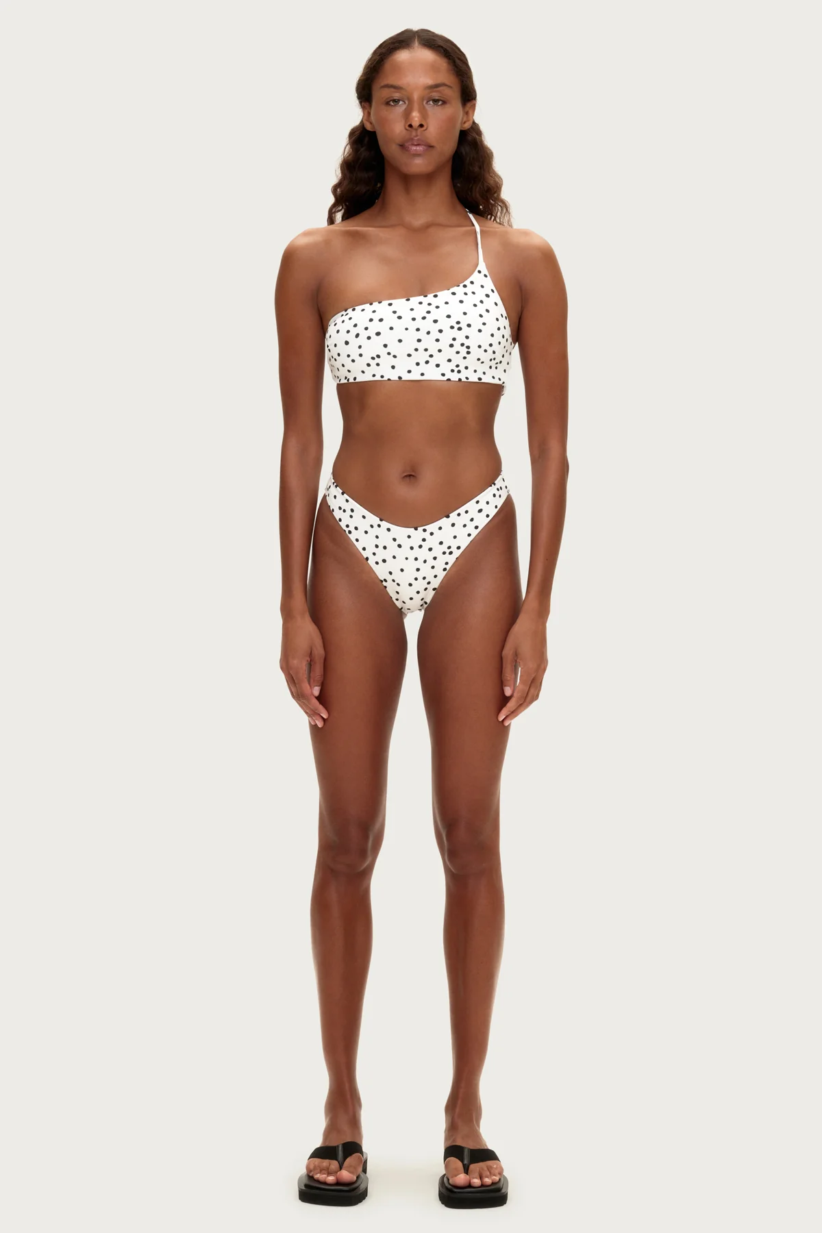 One Shoulder Bralette Top - Black Spot - Image 2