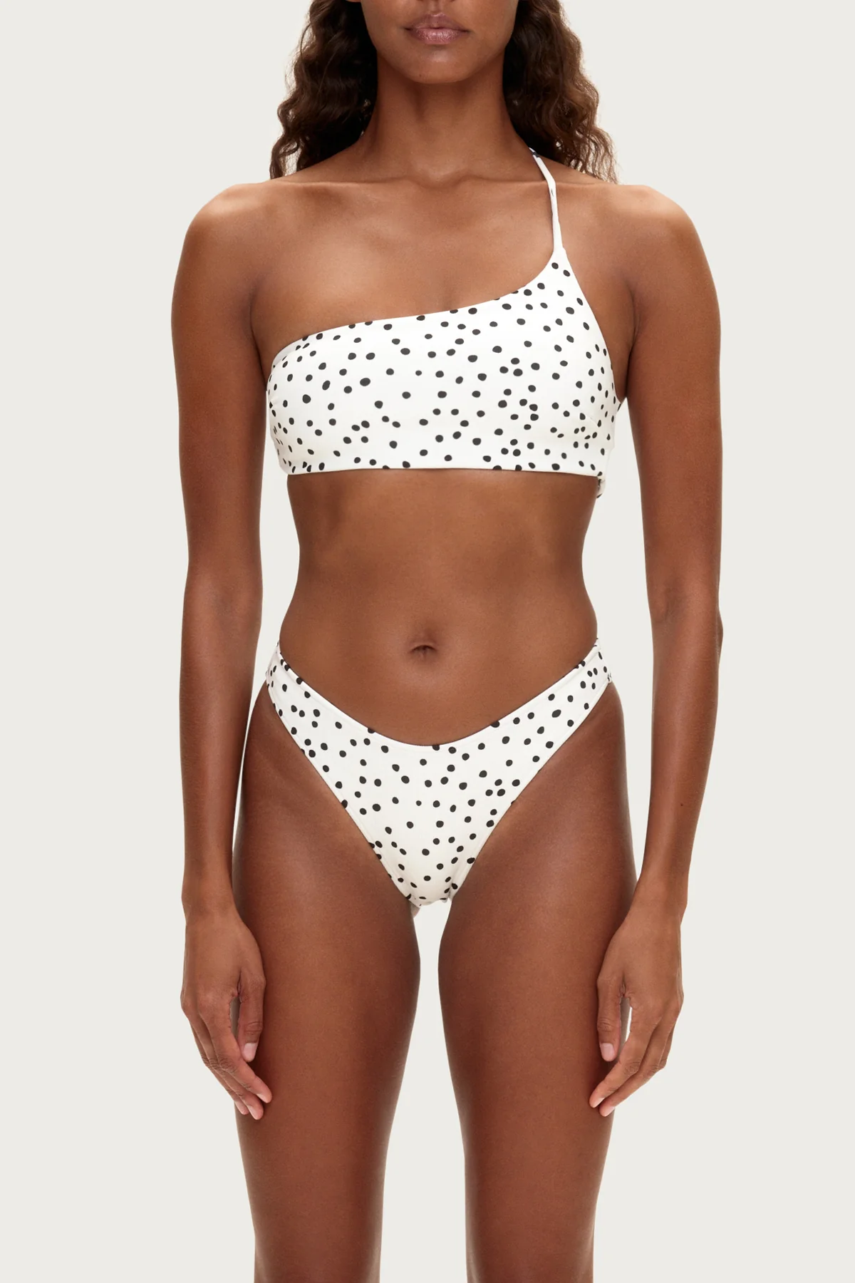 One Shoulder Bralette Top - Black Spot - Image 3