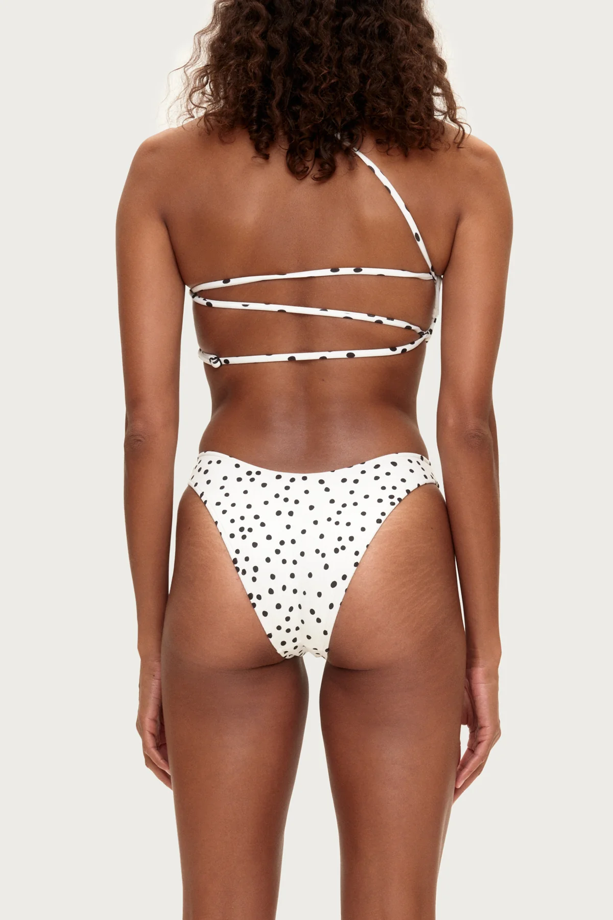 One Shoulder Bralette Top - Black Spot - Image 4