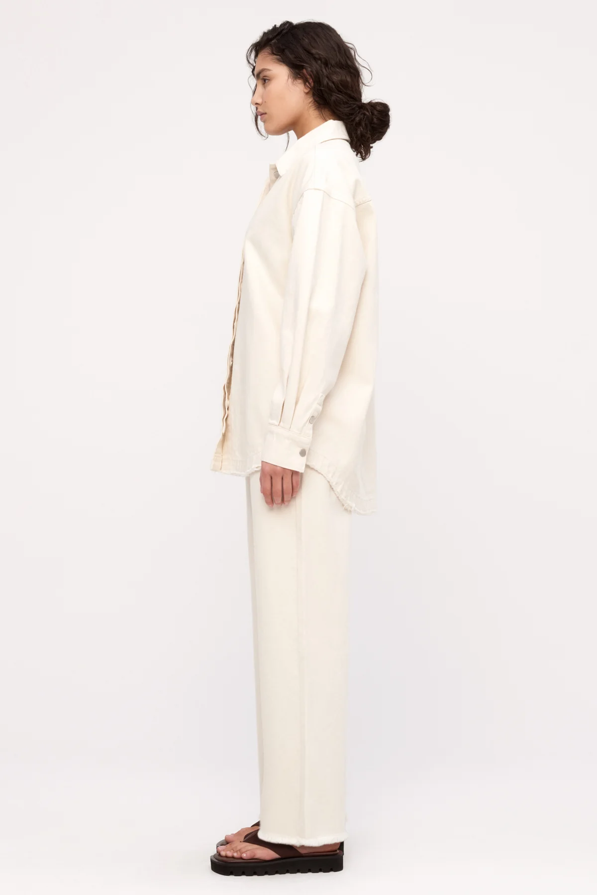 Organic Denim Shirt Jacket - Coconut - Image 5