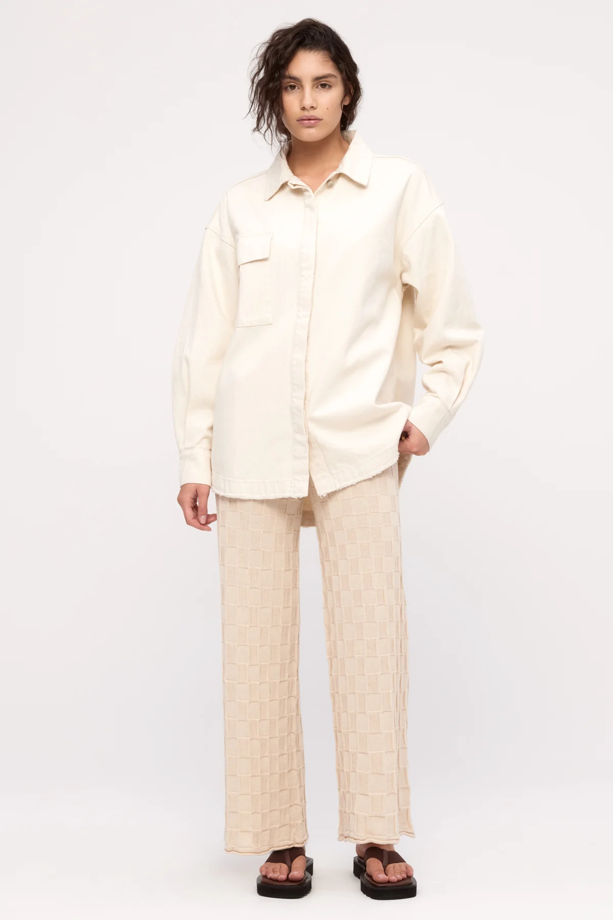 Organic Denim Shirt Jacket - Coconut - Image 7