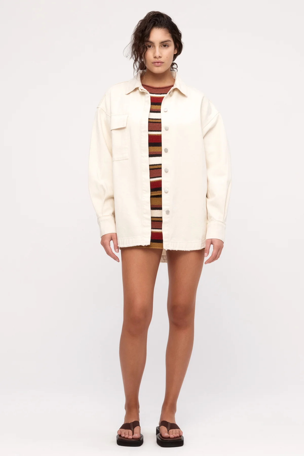 Organic Denim Shirt Jacket - Coconut - Image 8