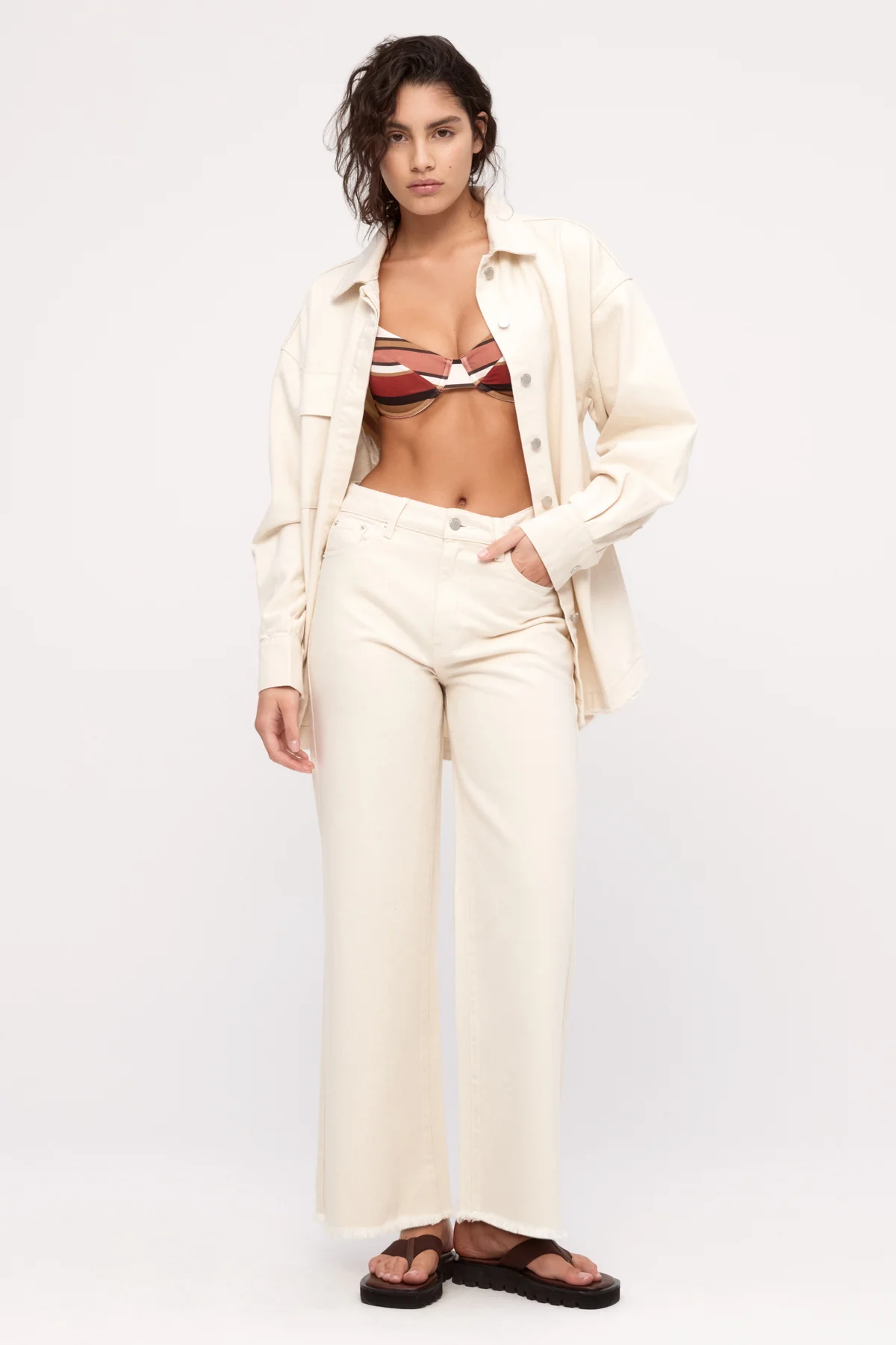 Organic Mid Rise Jean - Coconut - Image 5