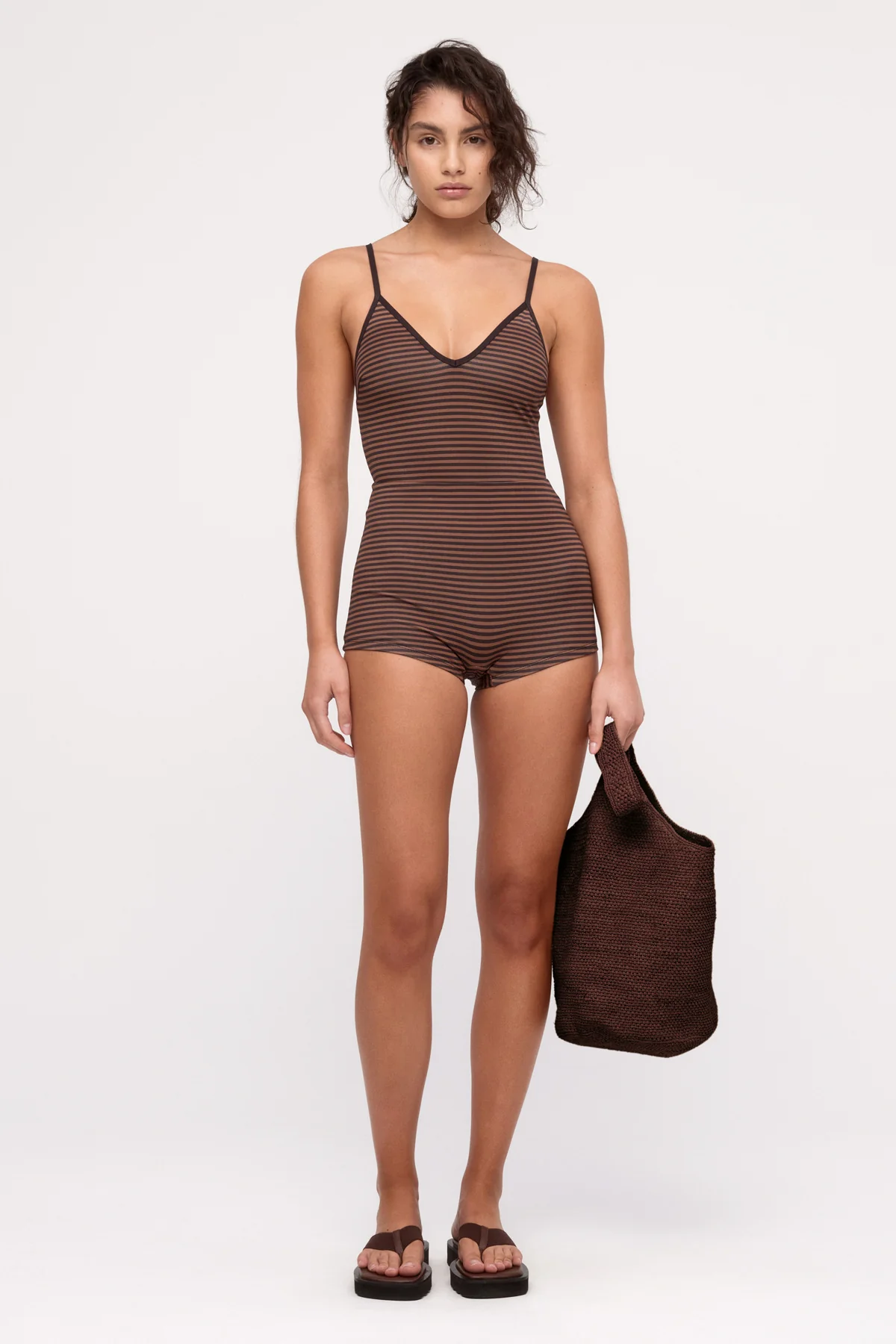 Raffia Bucket Bag - Walnut - Image 3