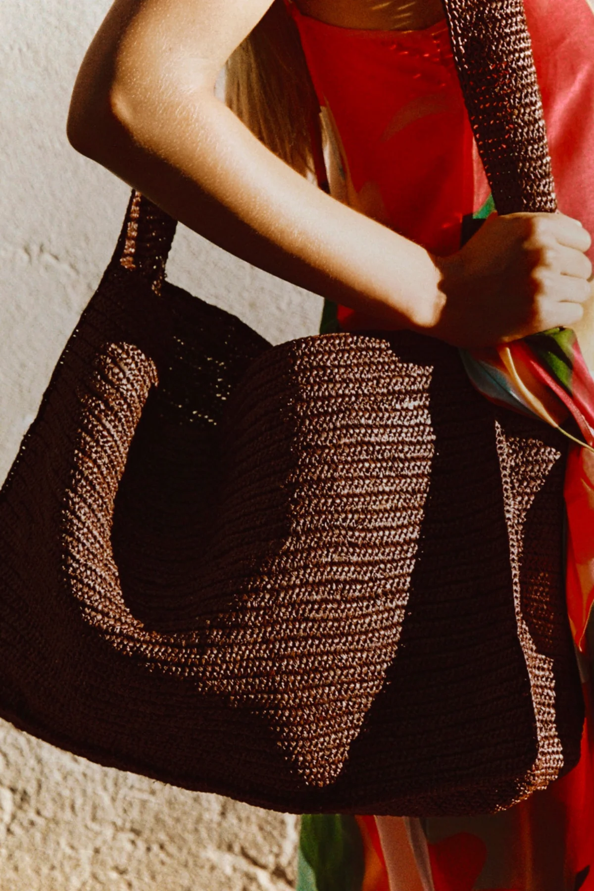 Raffia Tote Bag - Walnut - Image 10