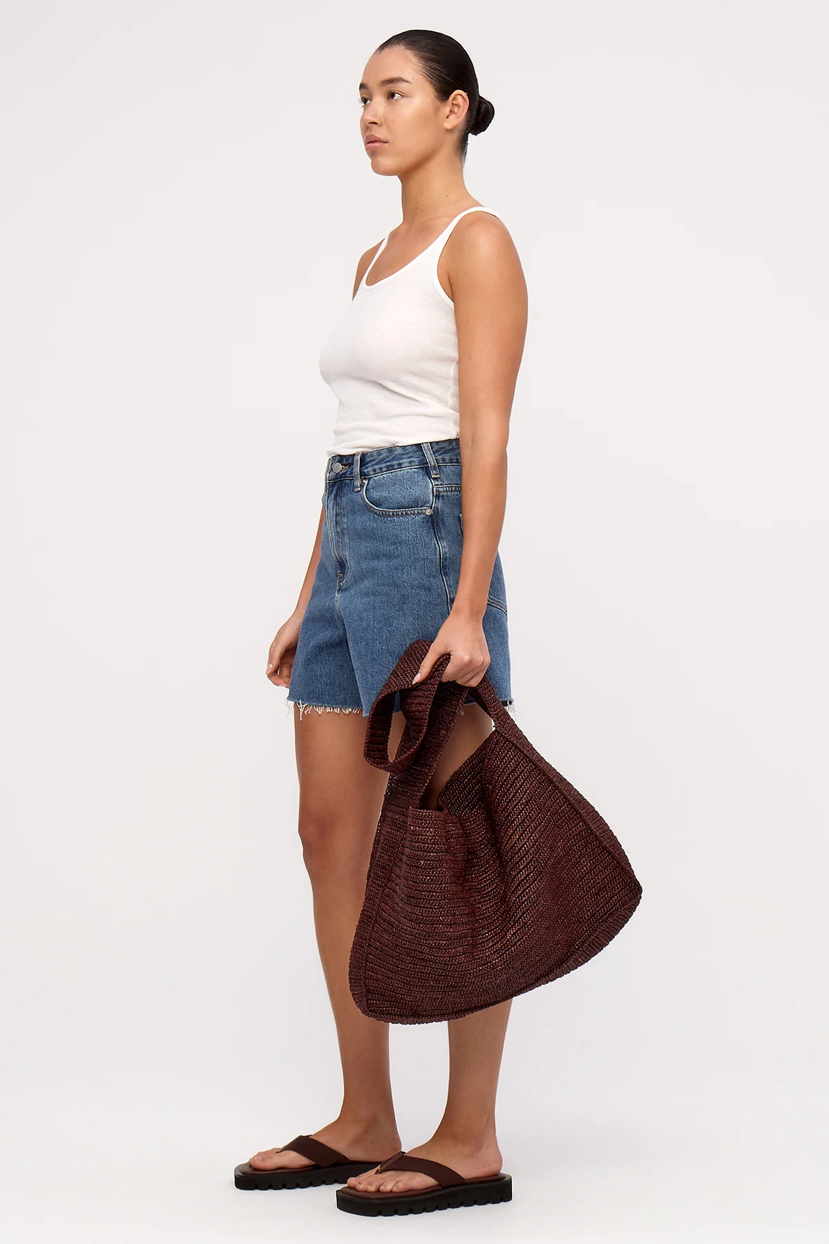 Raffia Tote Bag - Walnut - Image 6