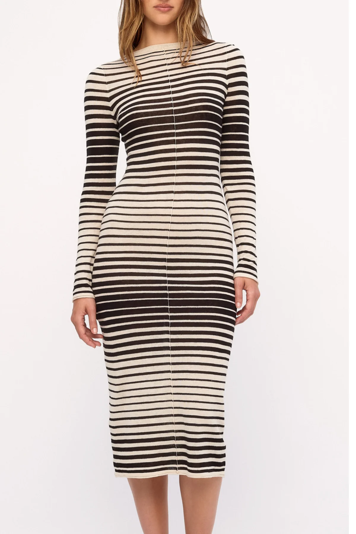 Ramie Cotton Knit Maxi Dress - Ombre Stripe - Image 2