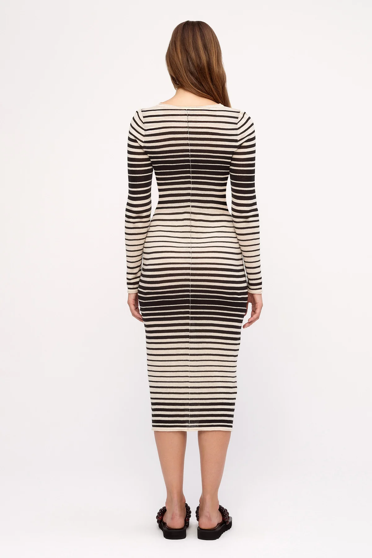 Ramie Cotton Knit Maxi Dress - Ombre Stripe - Image 7