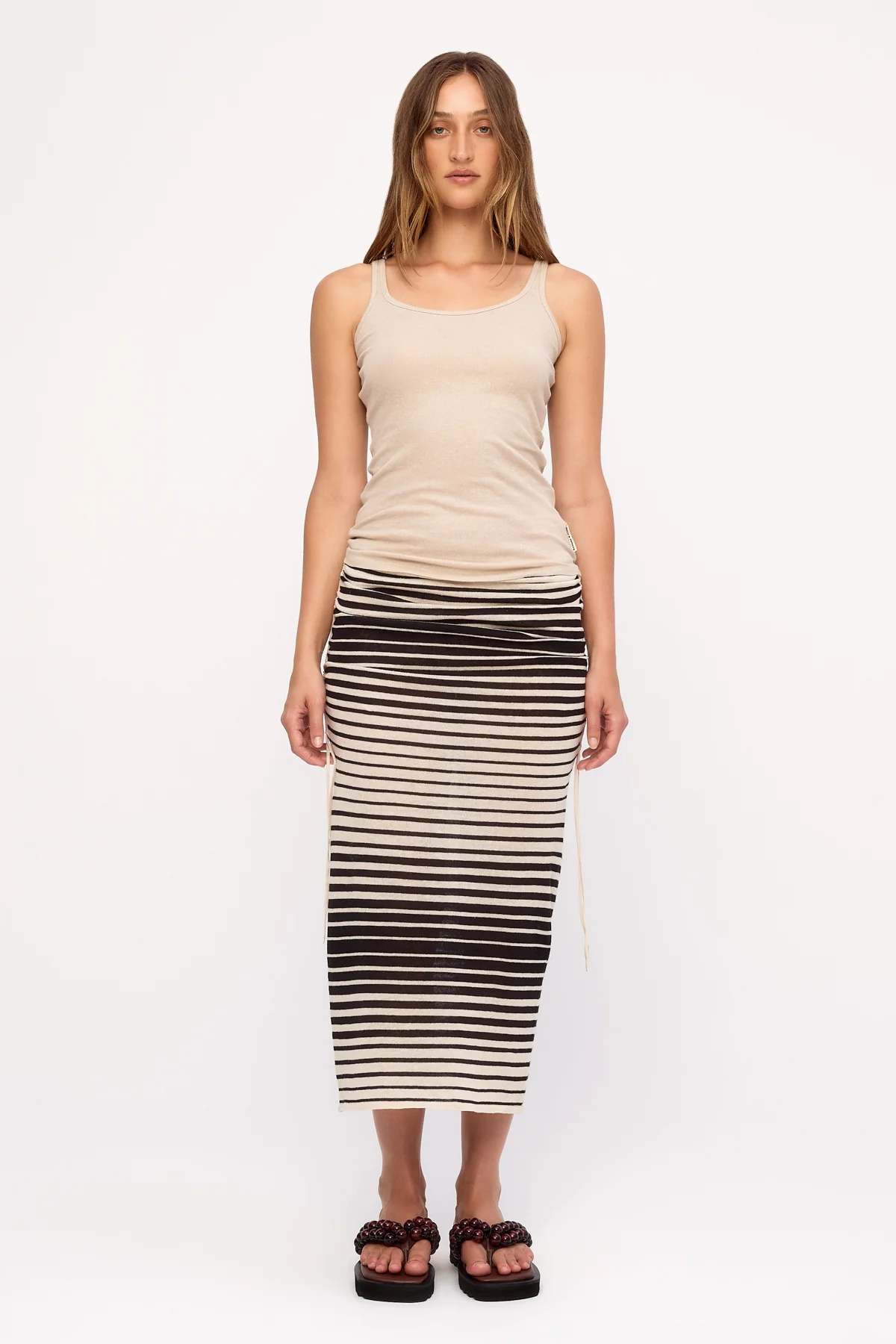 Ramie Cotton Knit Skirt/ Dress - Ombre Stripe - Image 5