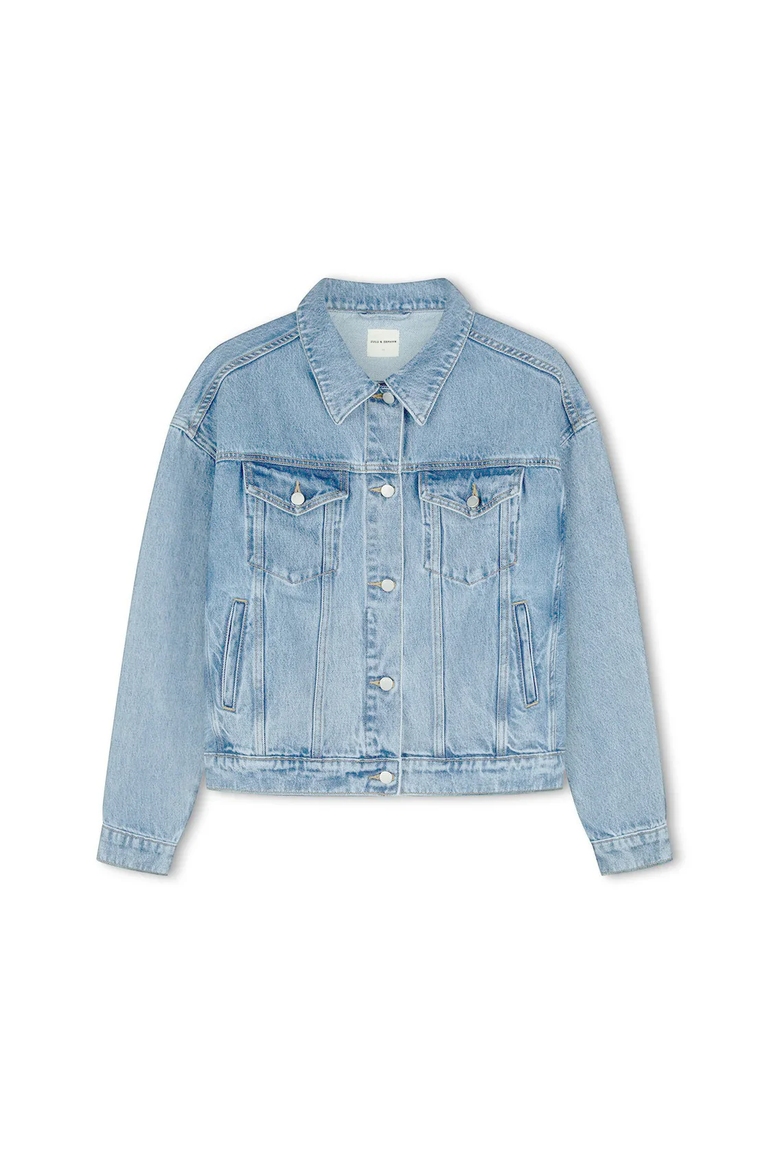 Recycled Denim Jacket - Light Wash - Image 3