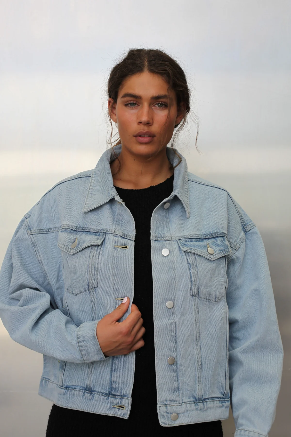 Recycled Denim Jacket - Light Wash - Image 4