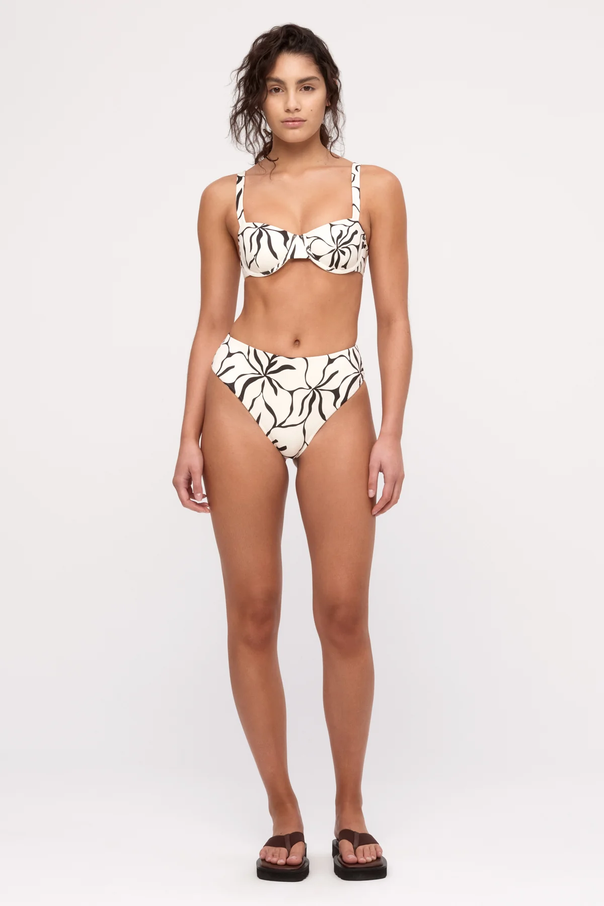 Reversible Waisted Full Brief - Cream Flower - Image 4