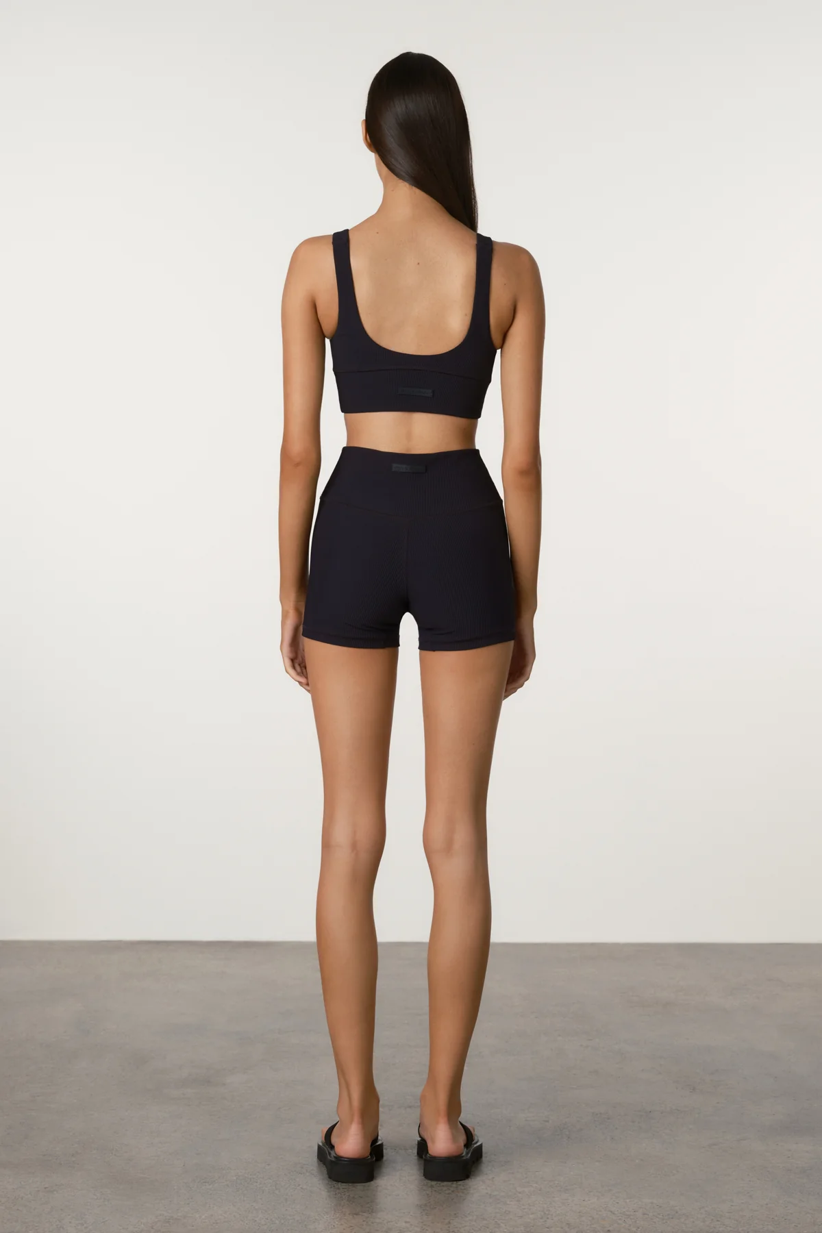 Rib Crop Top - Black - Image 5