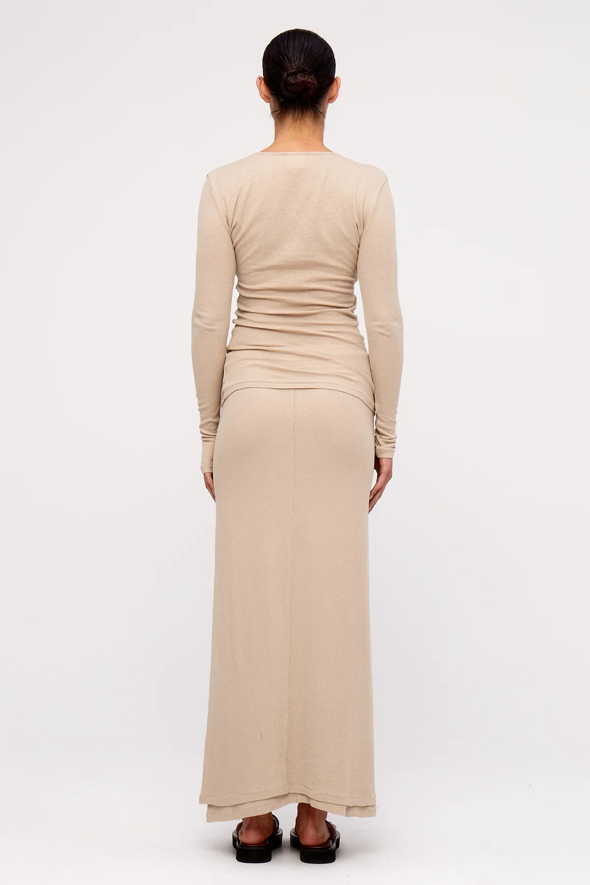 Rib Hemp Jersey Long Sleeve Top - Husk - Image 4