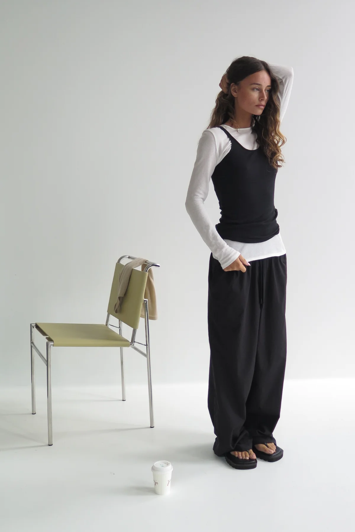 Rib Hemp Jersey Long Sleeve Top - White - Image 2