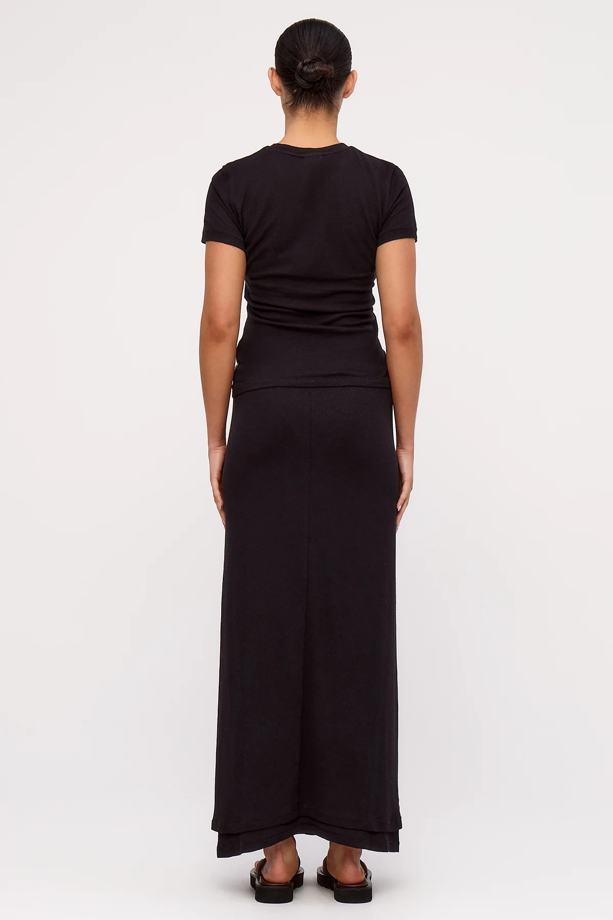 Rib Hemp Jersey Skirt - Black - Image 3