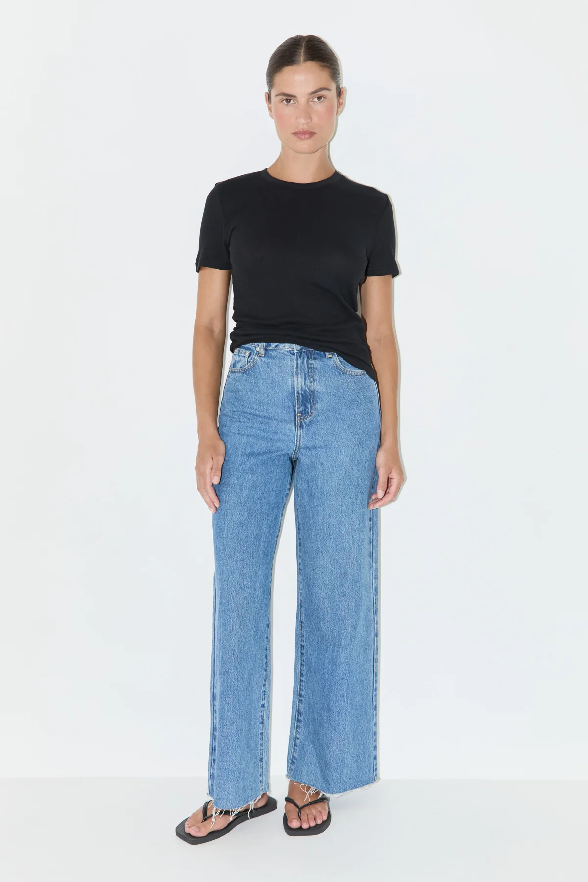 Rib Hemp Jersey T-Shirt - Black - Image 4