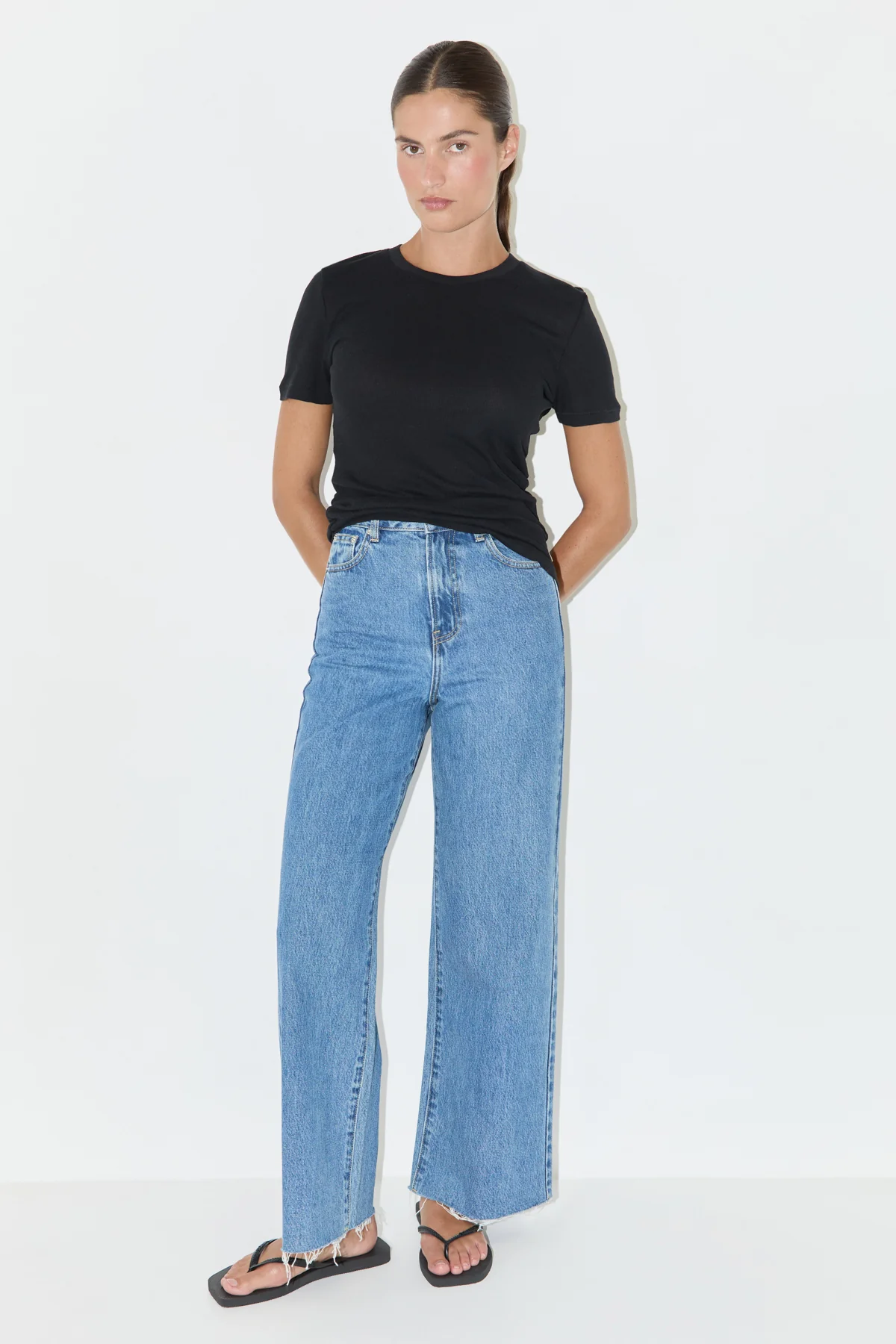 Rib Hemp Jersey T-Shirt - Black - Image 5