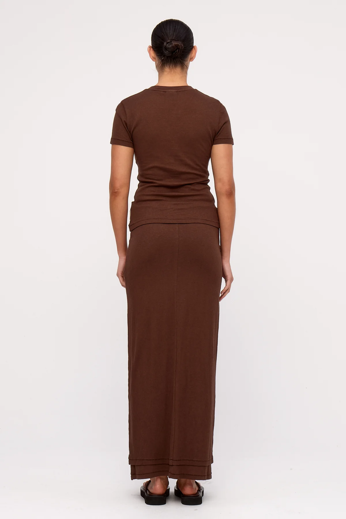 Rib Hemp Jersey T-Shirt - Chocolate - Image 6
