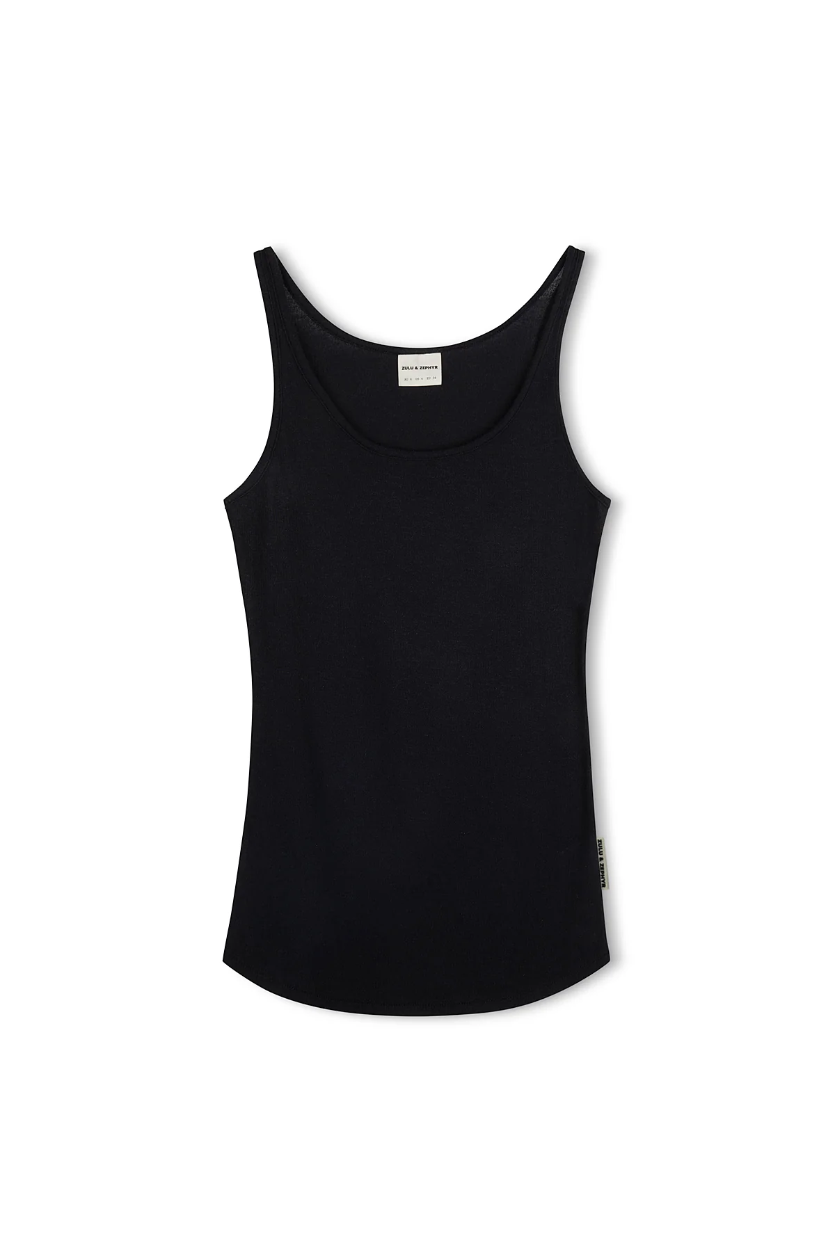 Rib Hemp Jersey Tank - Black - Image 3