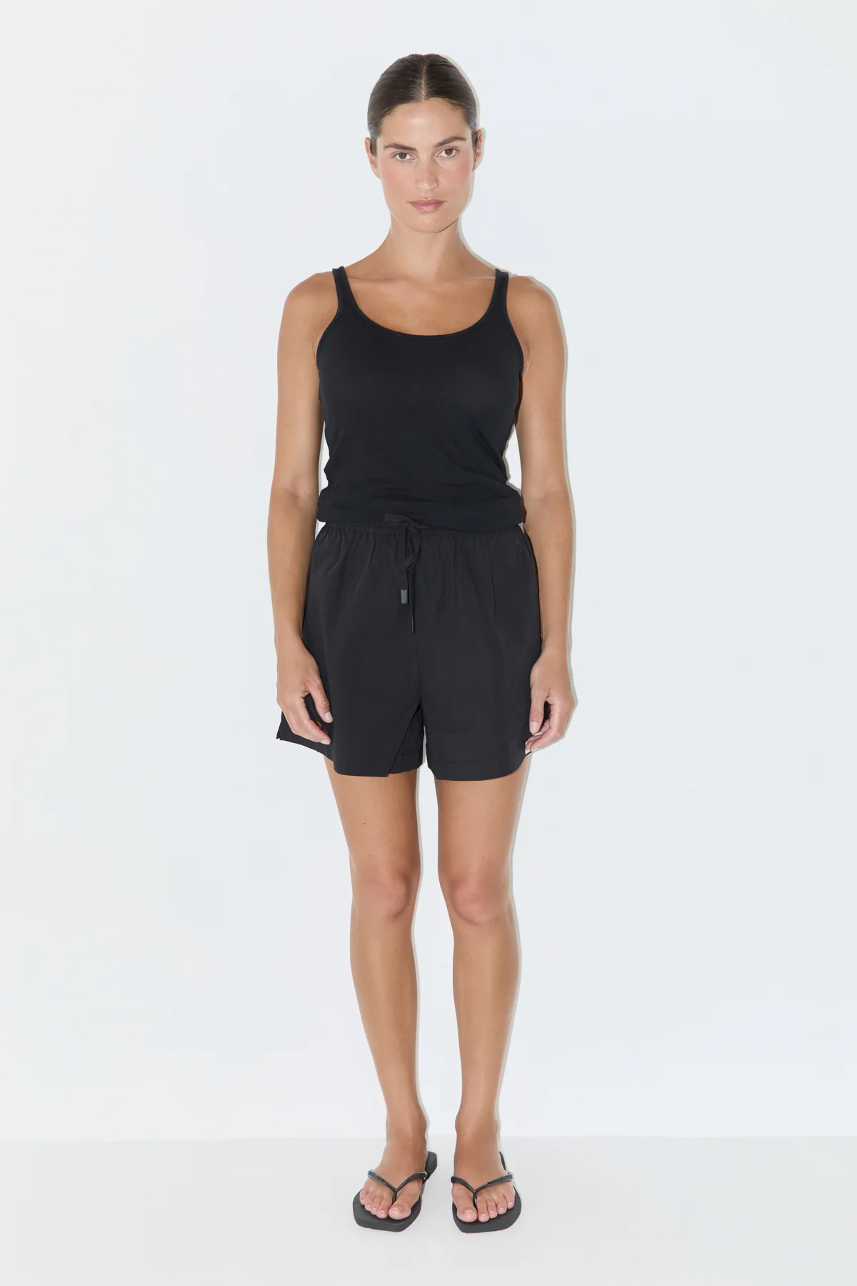 Rib Hemp Jersey Tank - Black - Image 7
