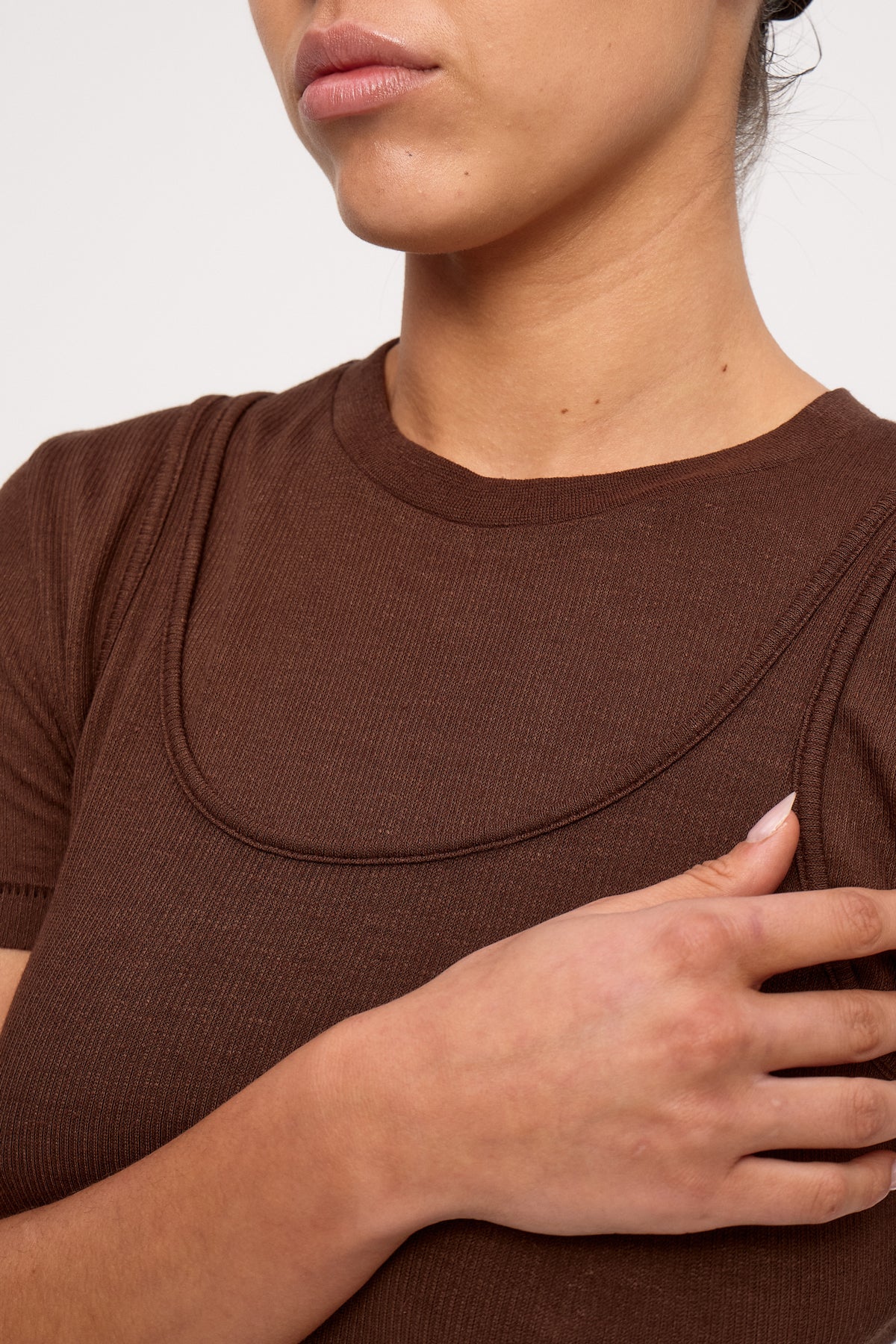 Rib Hemp Jersey Tank - Chocolate - Image 3