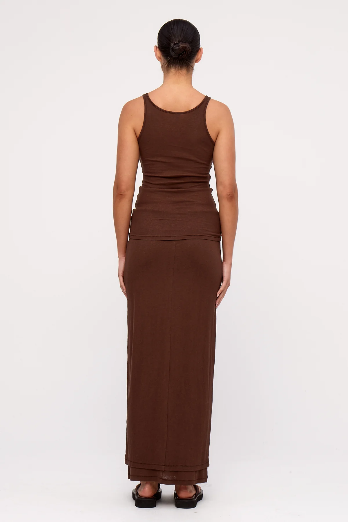 Rib Hemp Jersey Tank - Chocolate - Image 5