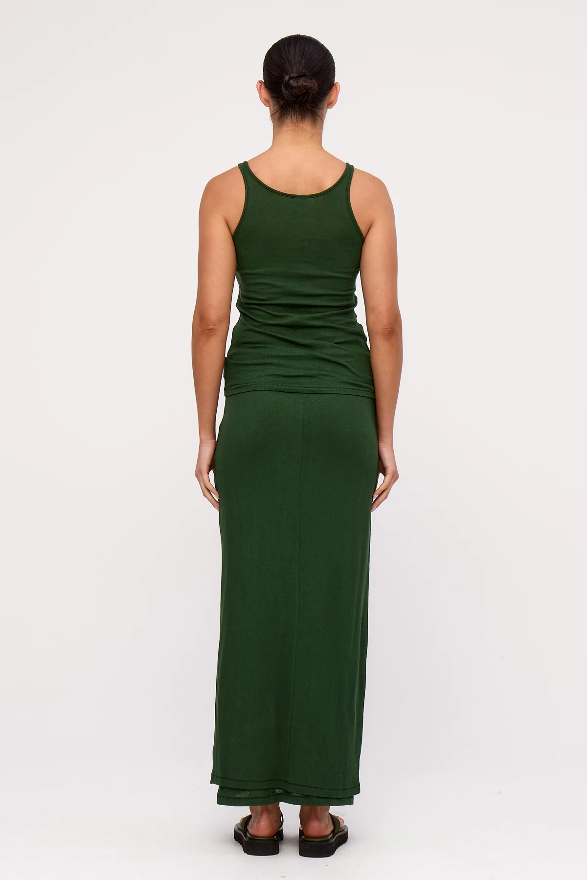 Rib Hemp Jersey Tank - Tallow Green - Image 3