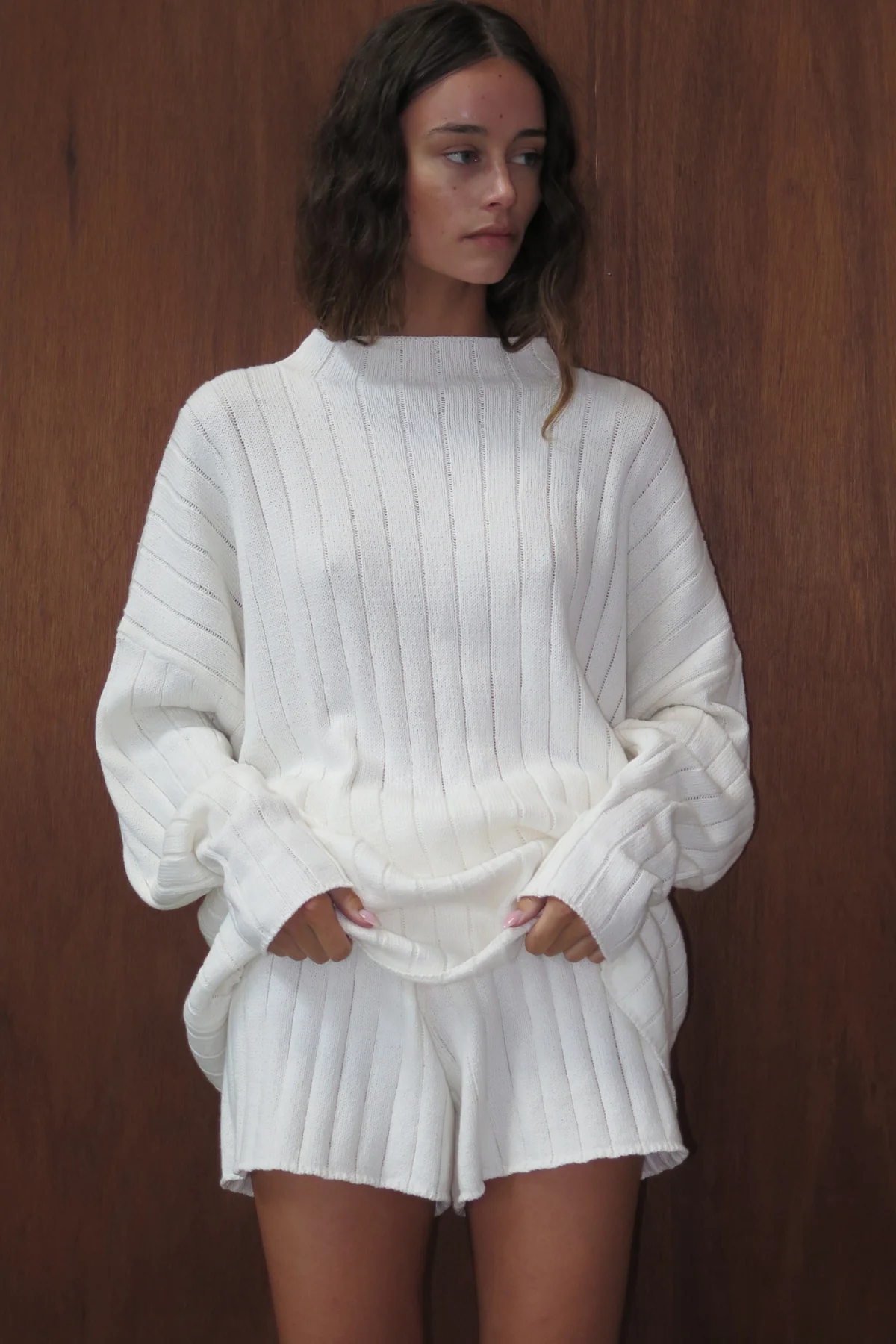 Rib Knit Jumper - Cream - Image 4