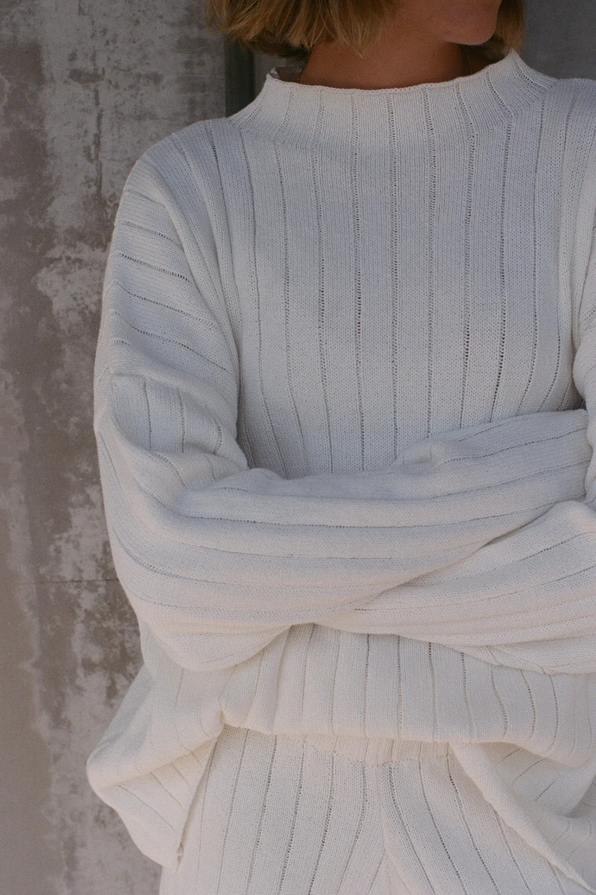 Rib Knit Jumper - Cream - Image 5
