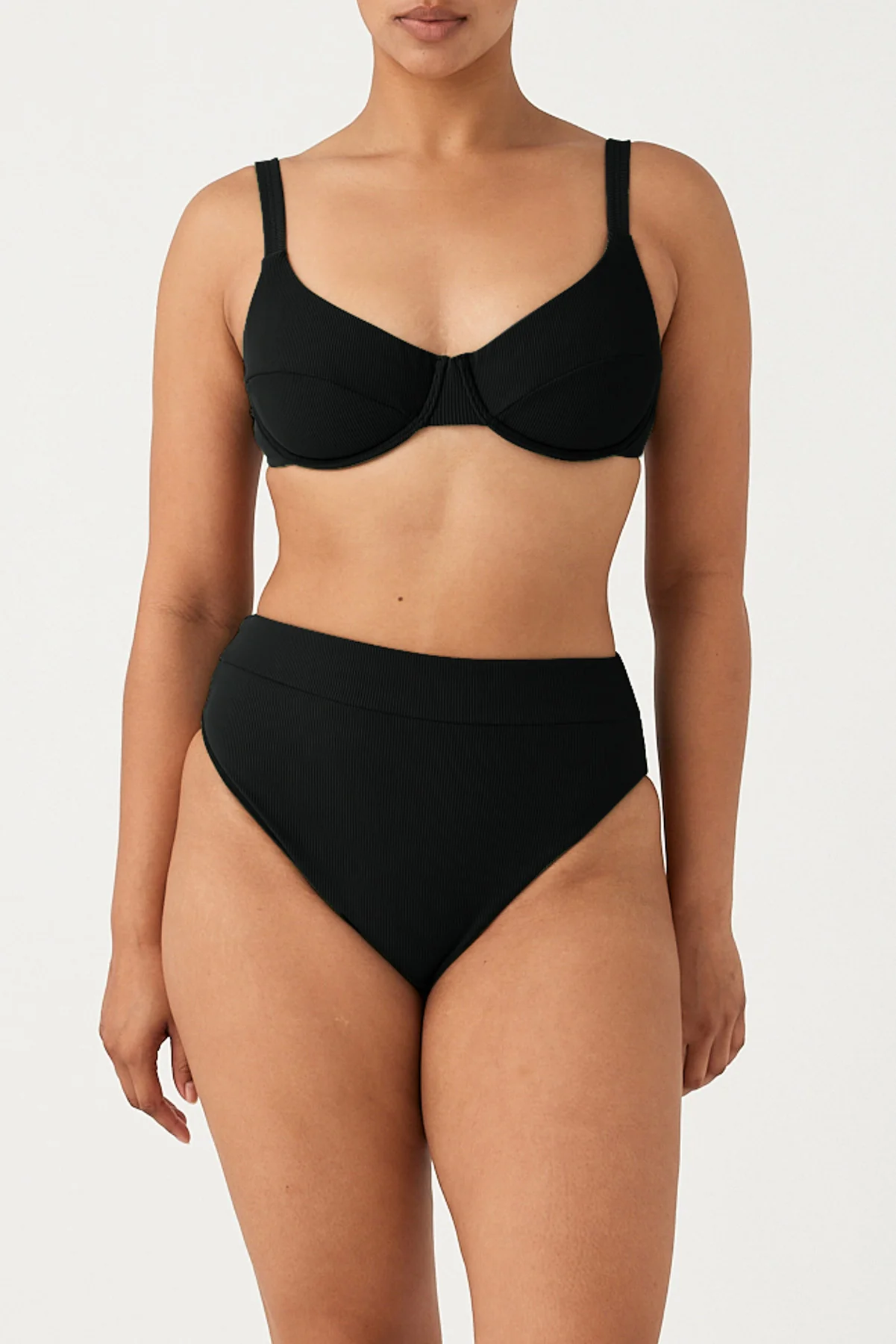 Signature Stripe Adjustable Hook Bra Cup - Black - Image 3
