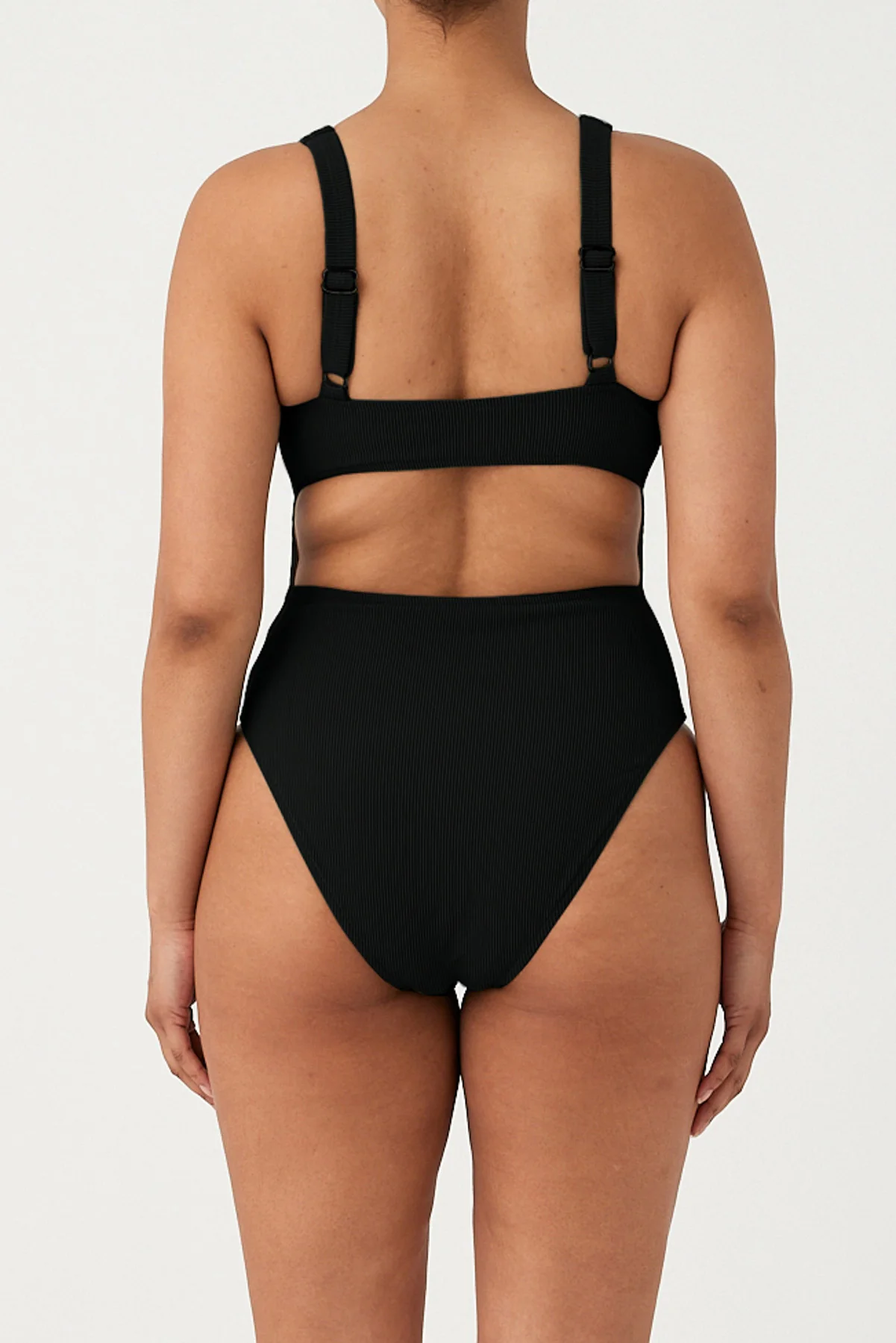 Signature Stripe Bikini One Piece - Black - Image 4