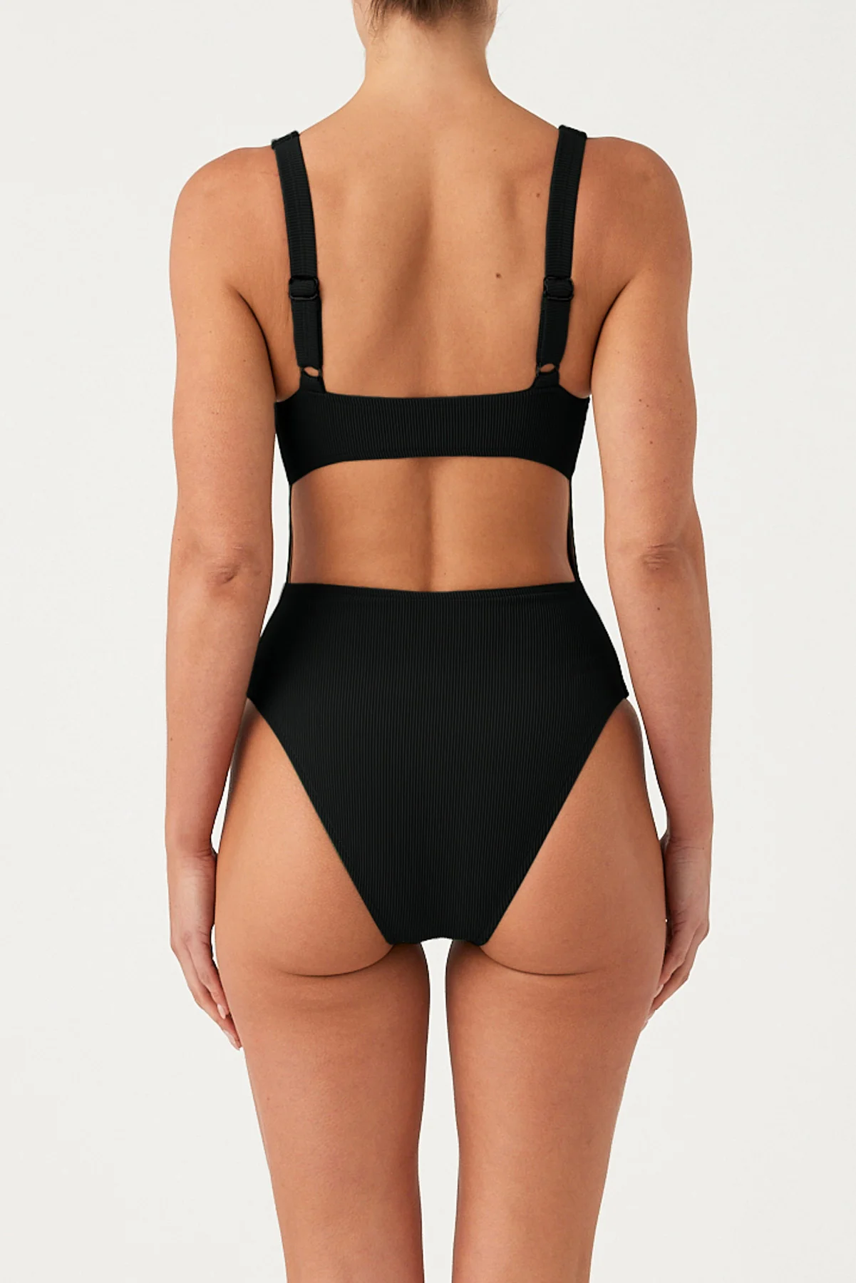 Signature Stripe Bikini One Piece - Black - Image 7