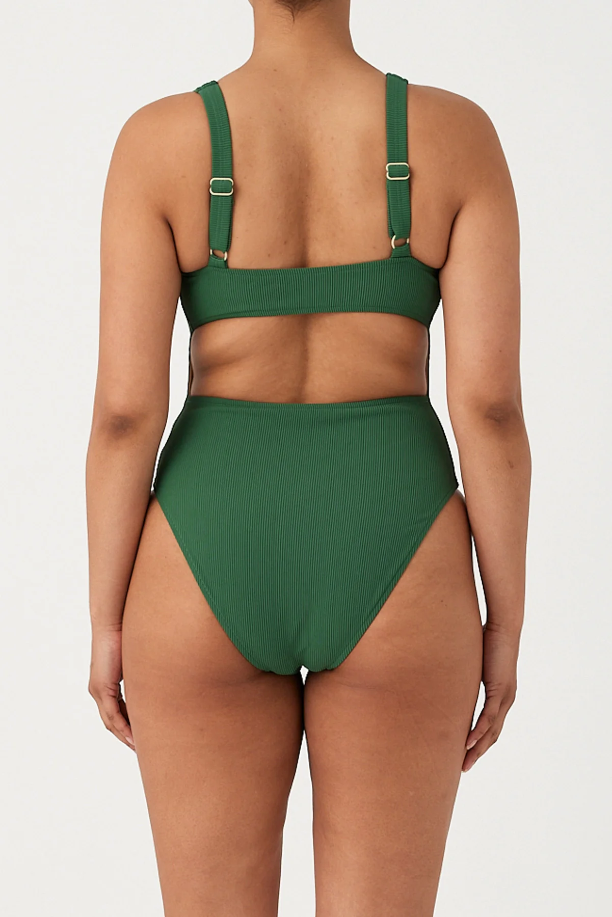 Signature Stripe Bikini One Piece - Tallow Green - Image 4