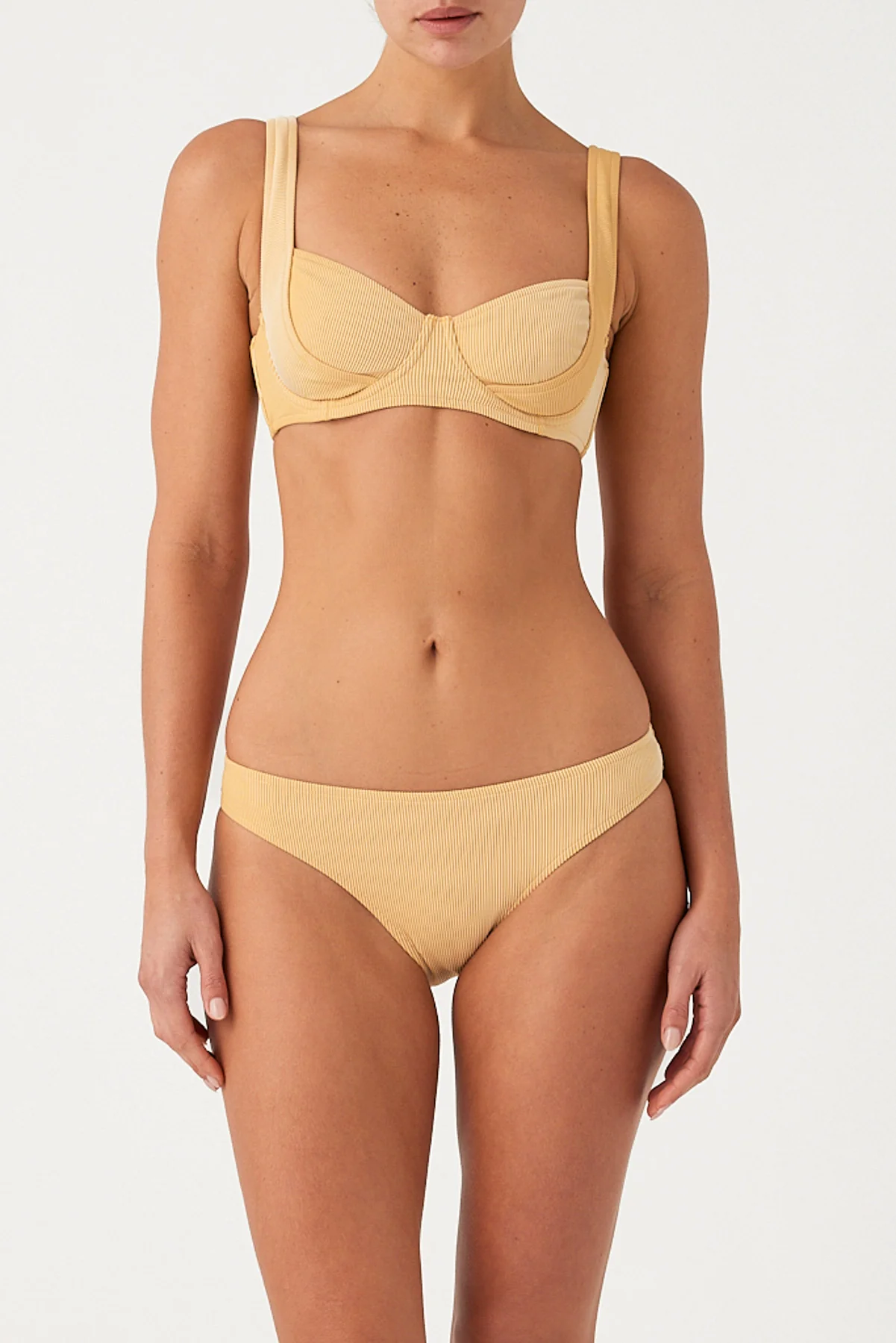 Signature Stripe Bra Cup Top - Marigold - Image 3