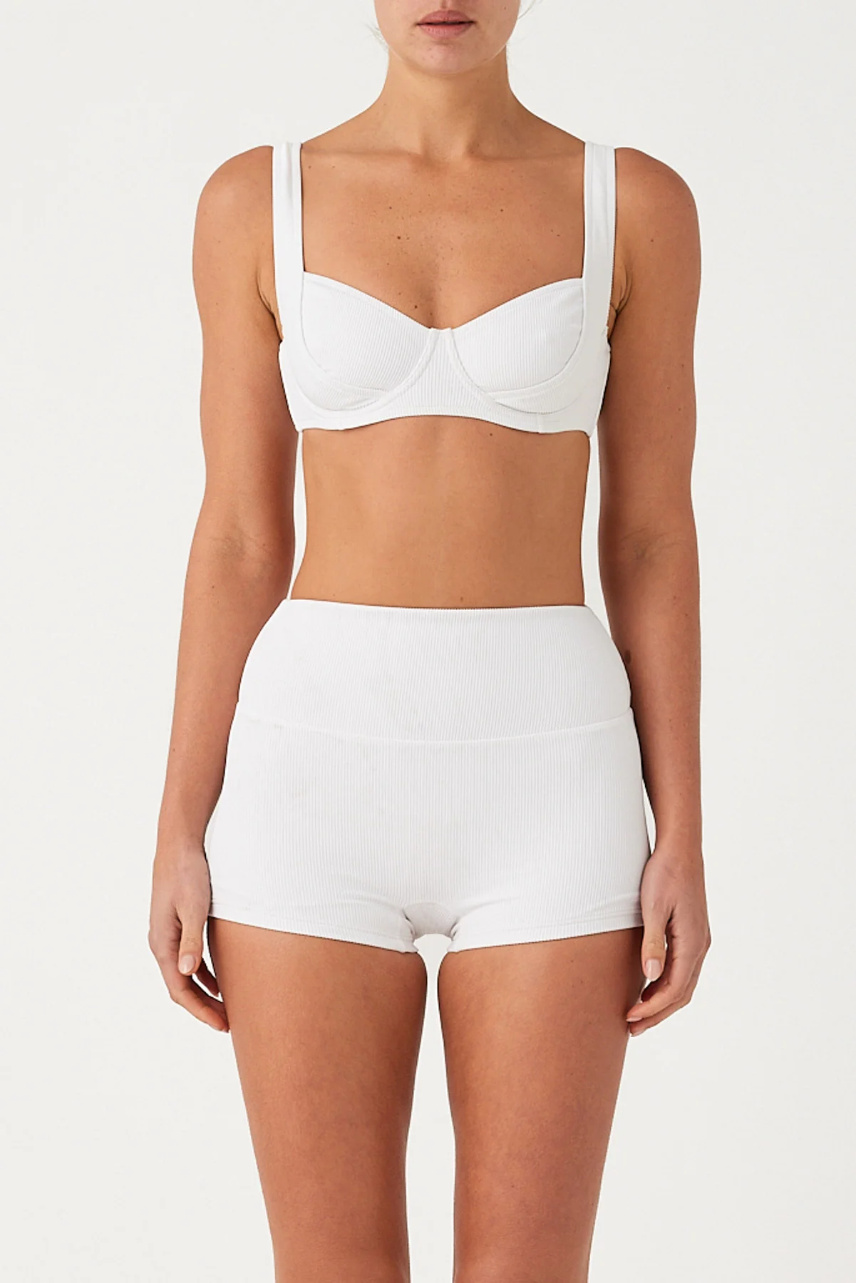 Signature Stripe Bra Cup Top - White - Image 4