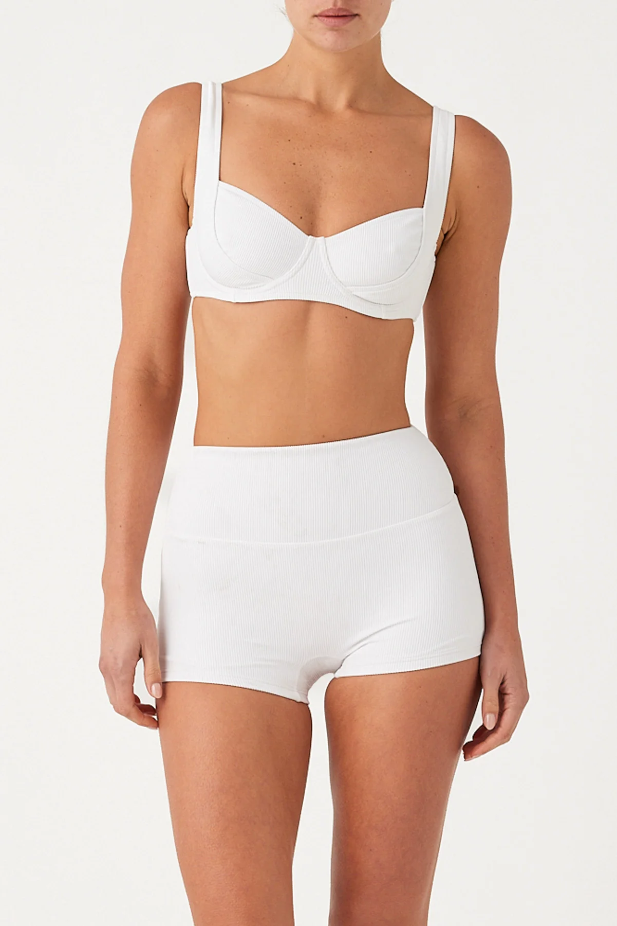 Signature Stripe Bra Cup Top - White - Image 5