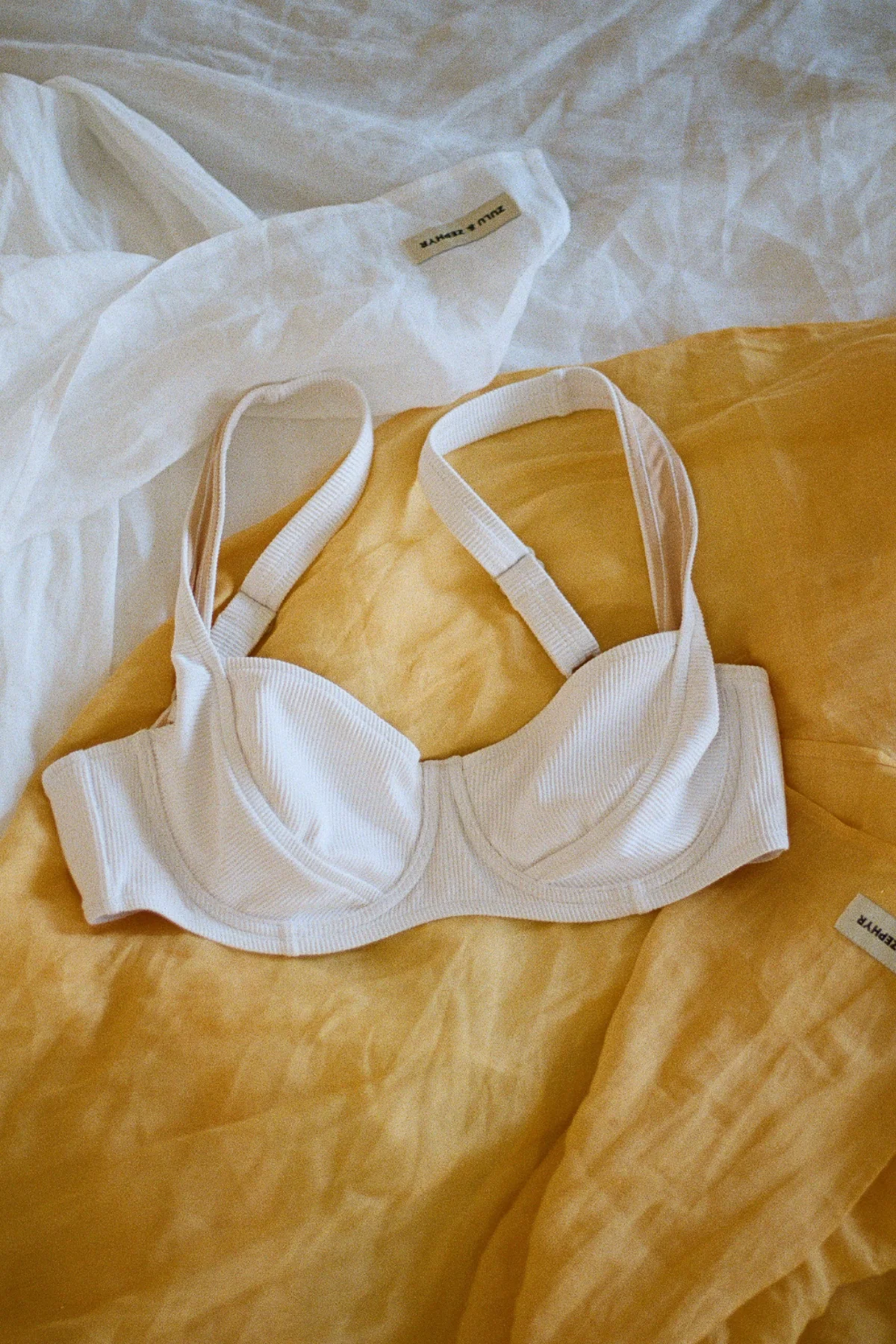 Signature Stripe Bra Cup Top - White - Image 6