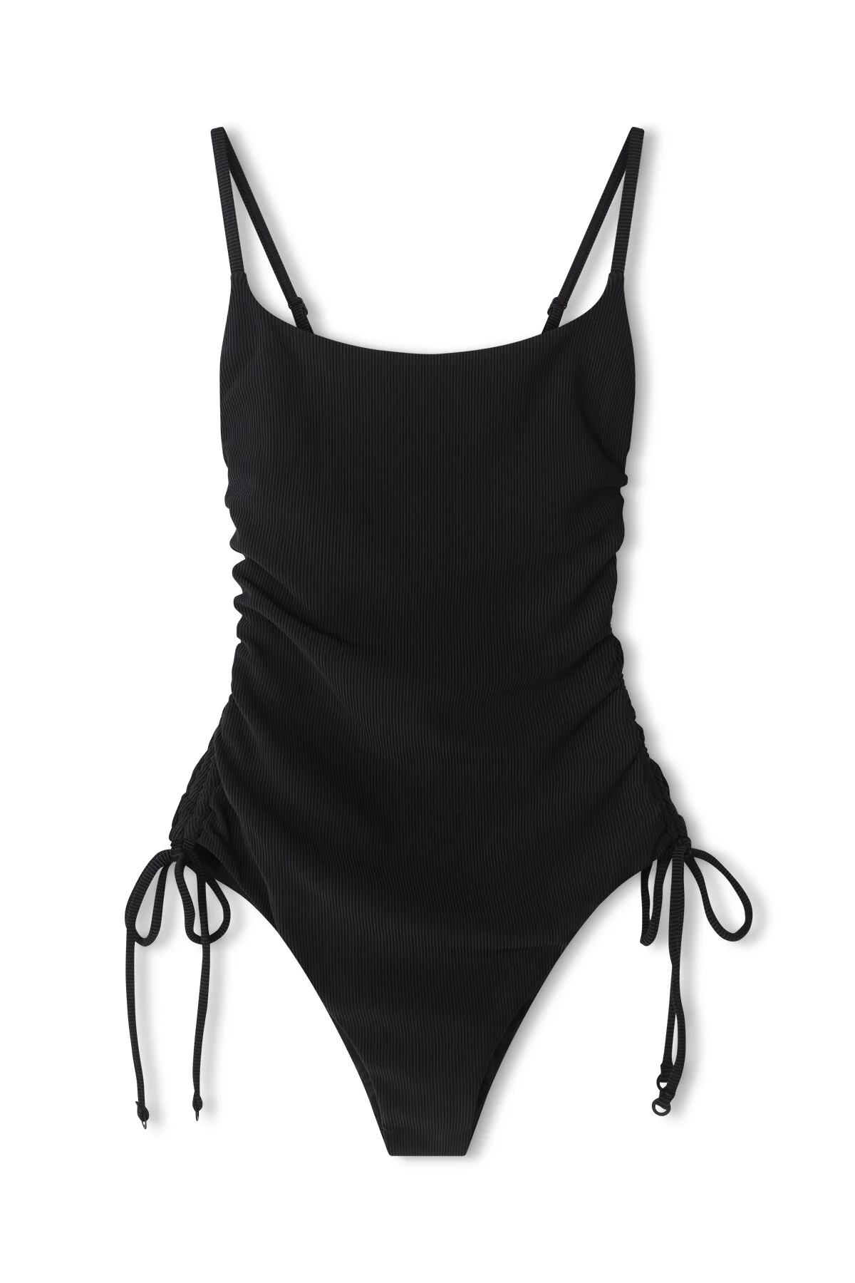 Signature Stripe Gathered One Piece - Black - Image 6