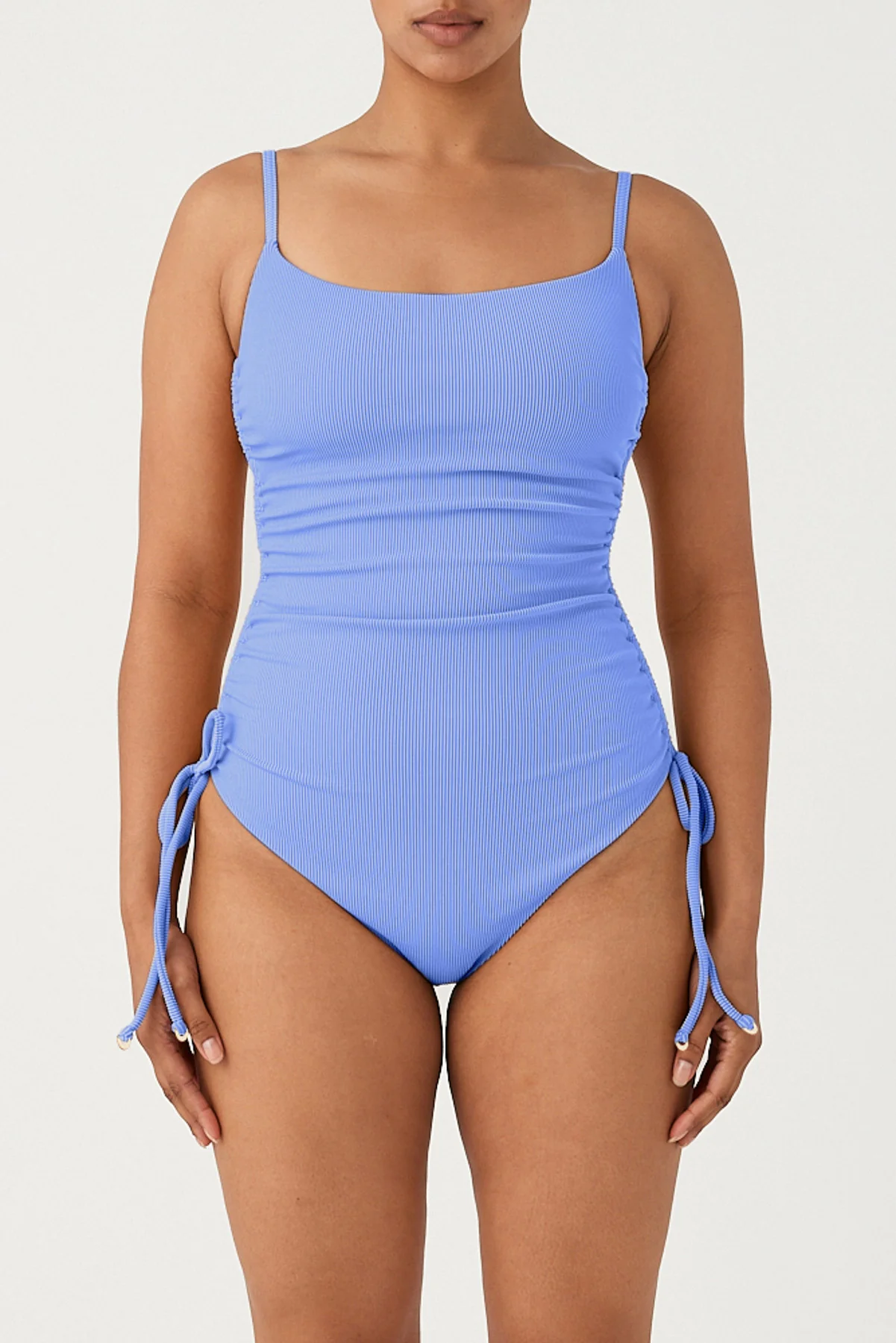 Signature Stripe Gathered One Piece - Sky - Image 3