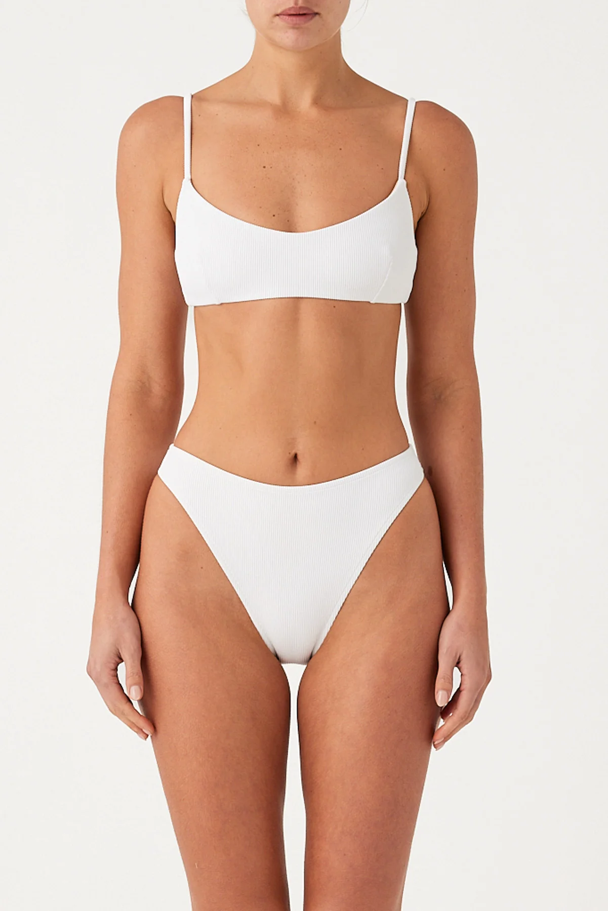 Signature Stripe High Cut Brief - White - Image 2