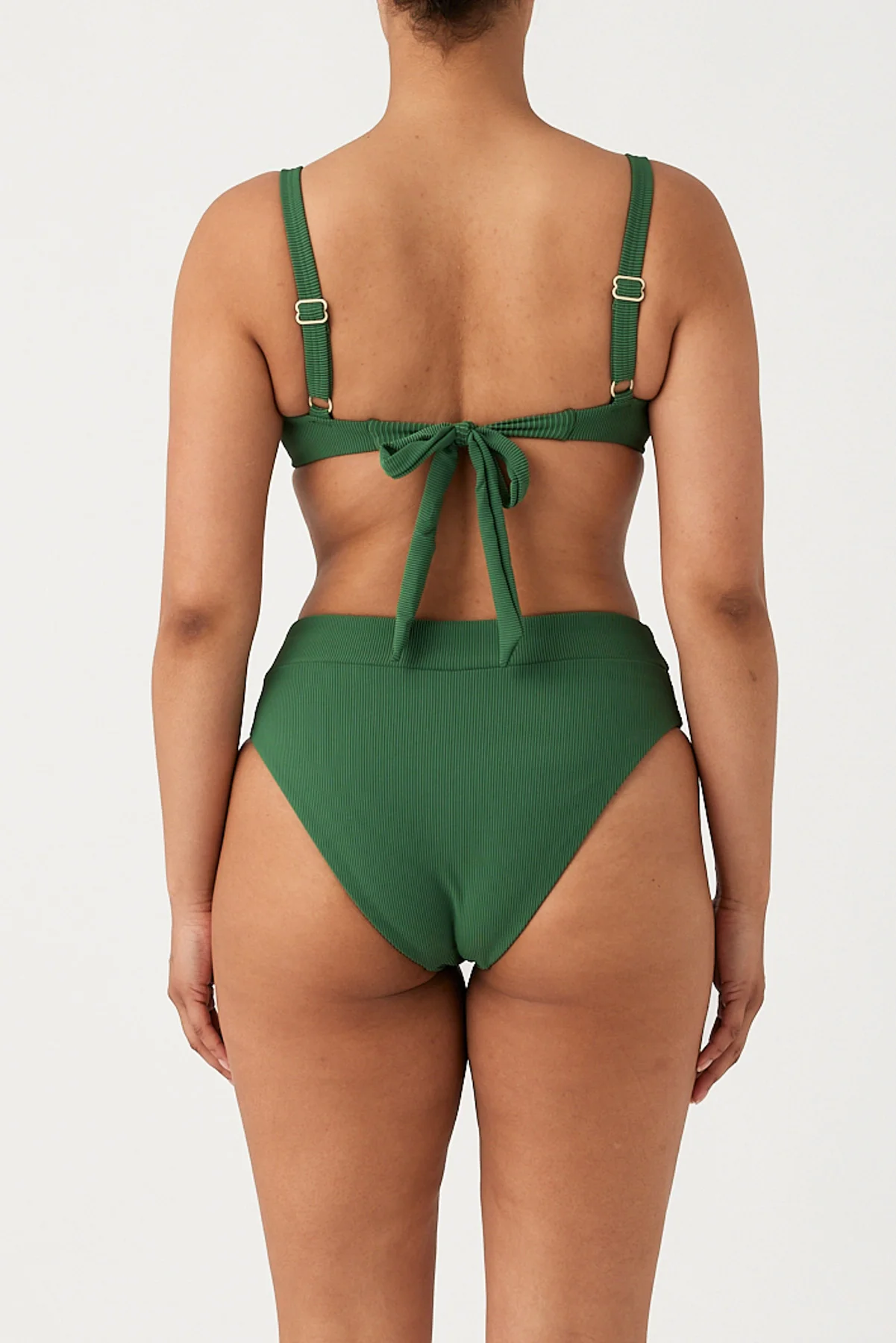 Signature Stripe High Waisted Brief - Tallow Green - Image 4