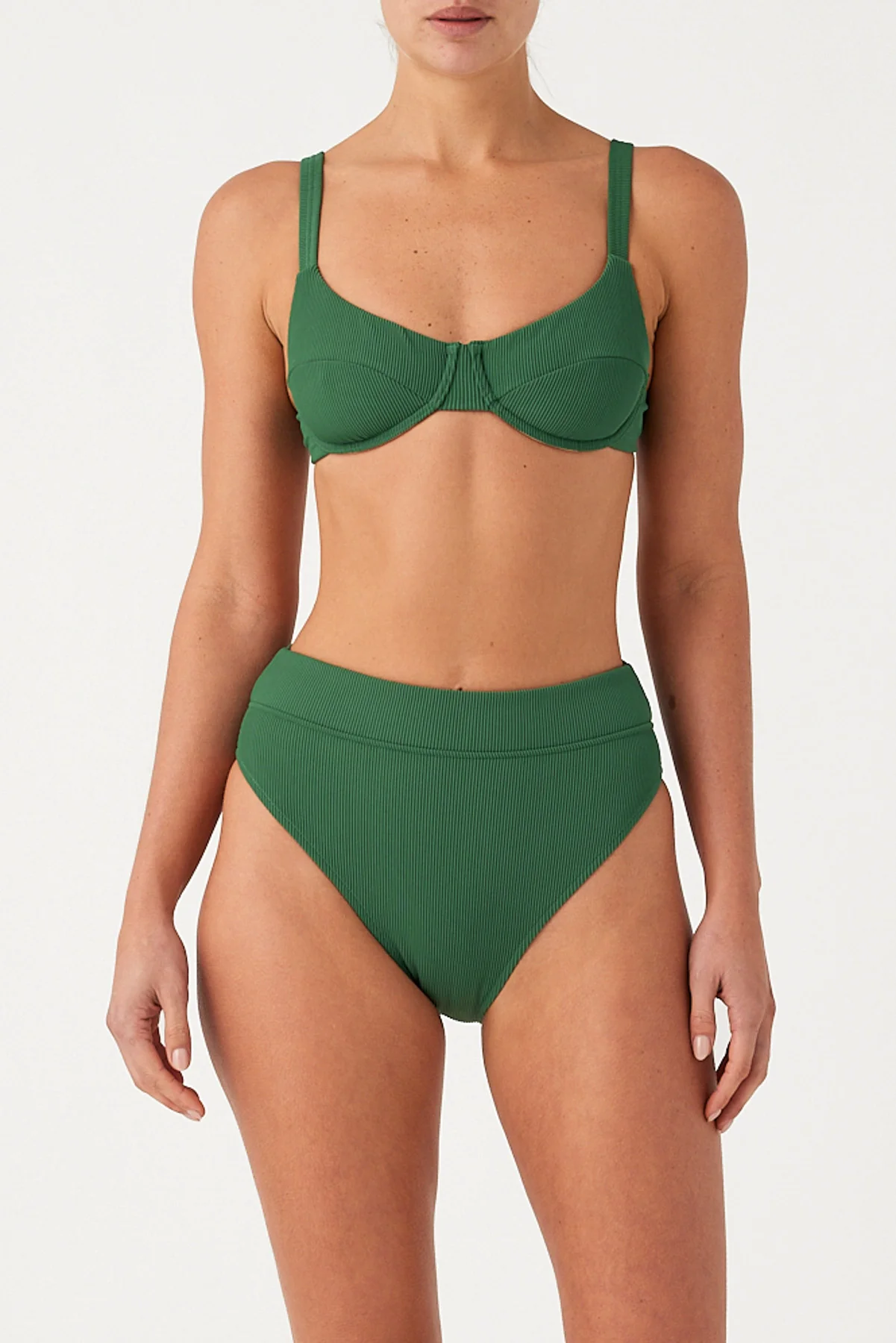 Signature Stripe High Waisted Brief - Tallow Green - Image 7