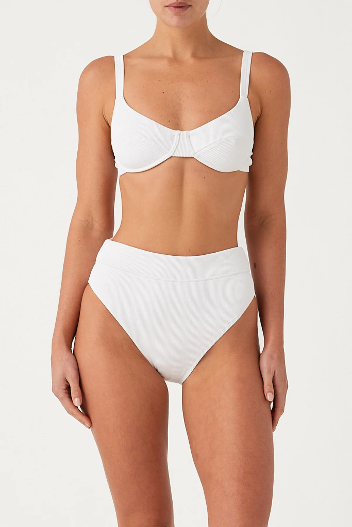 Signature Stripe High Waisted Brief - White - Image 3
