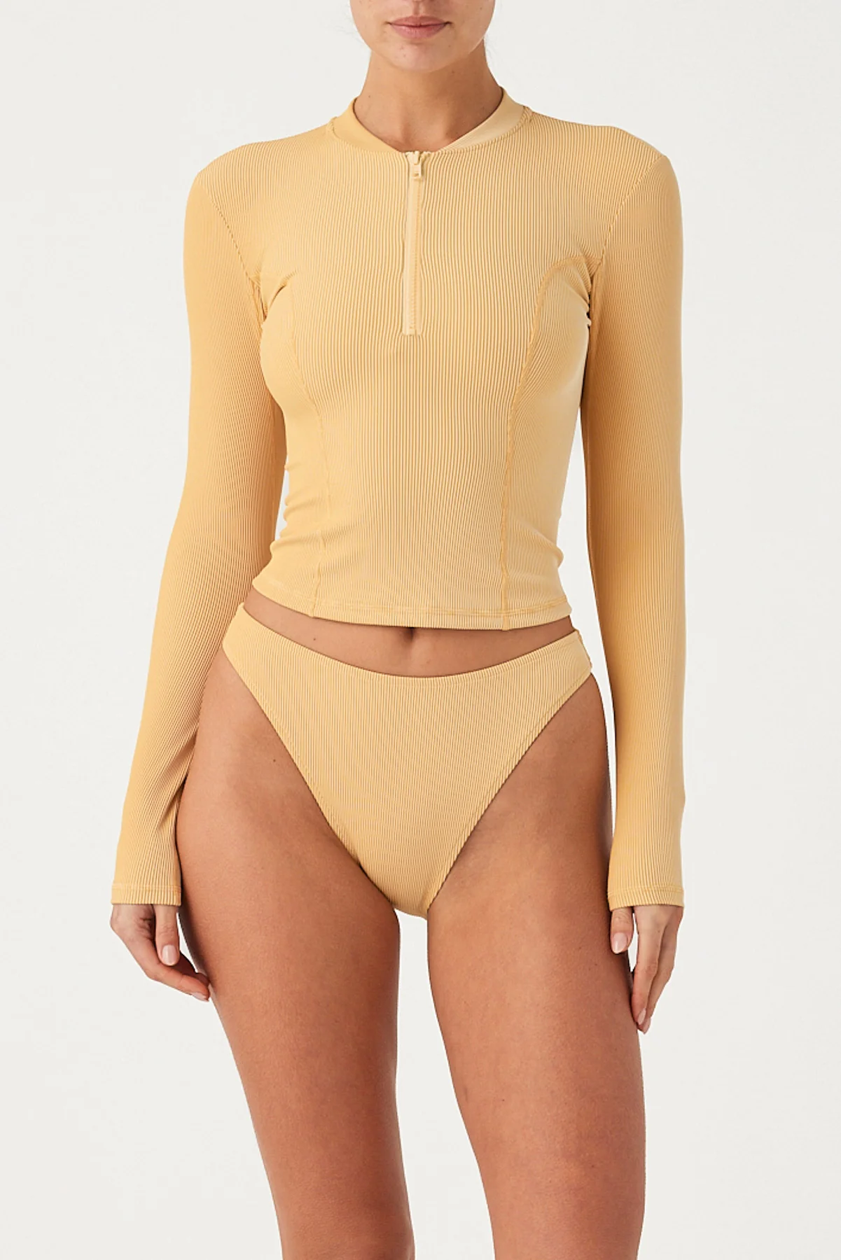 Signature Stripe Long Sleeve Rash Guard - Marigold - Image 3