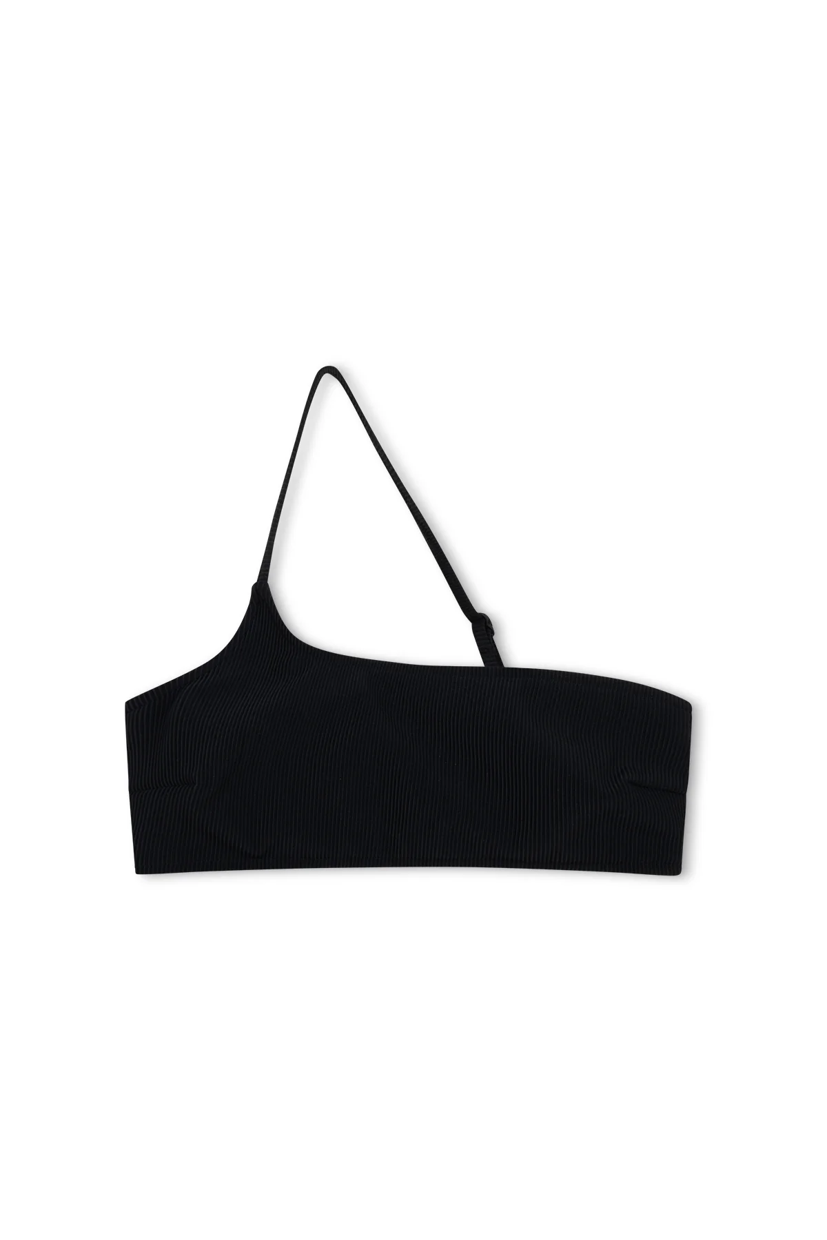 Signature Stripe One Shoulder Bralette - Black - Image 9